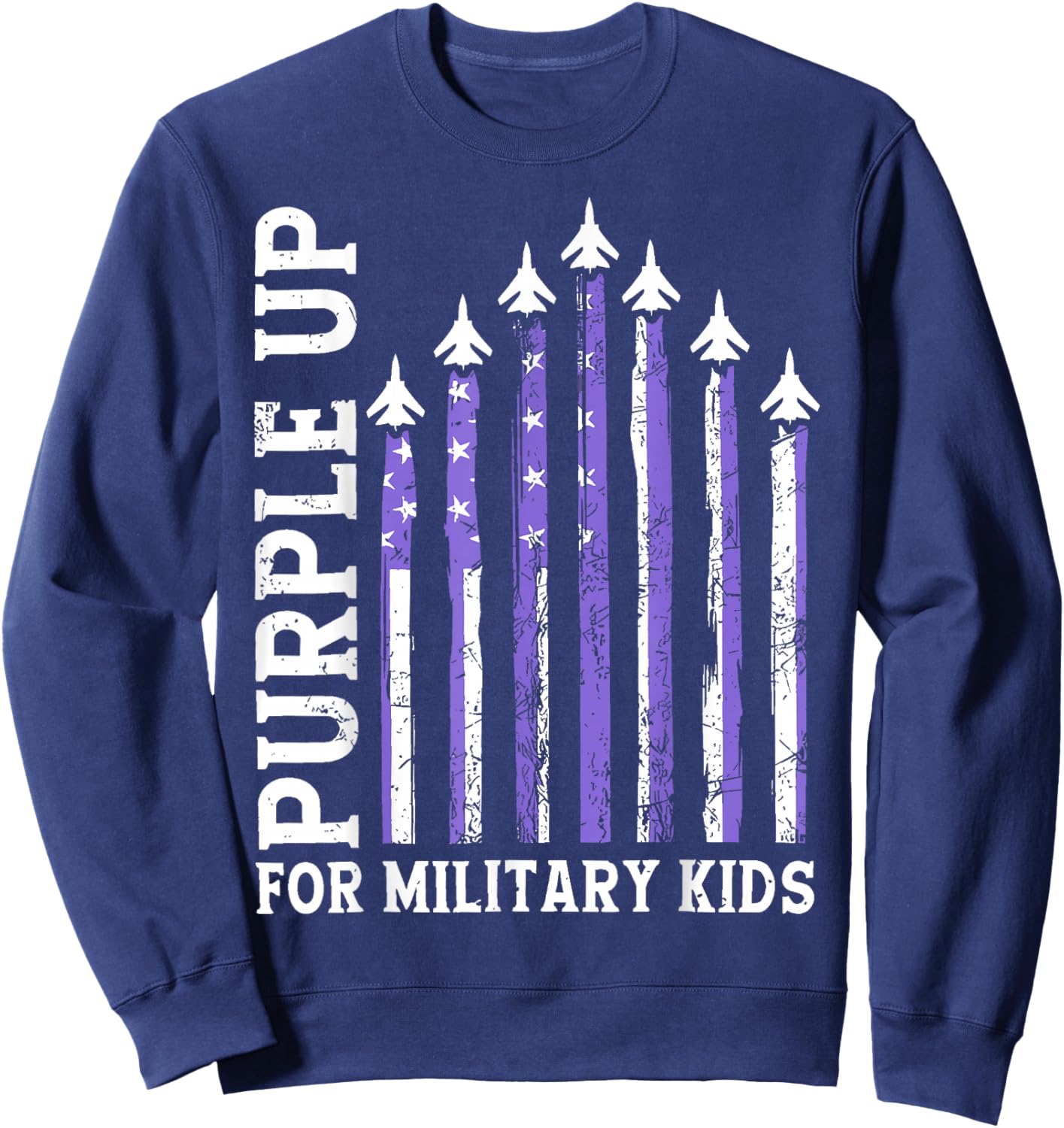 Purple Up Military Kids Month of Military Child Sweatshirt - Sweatshirt | Navy