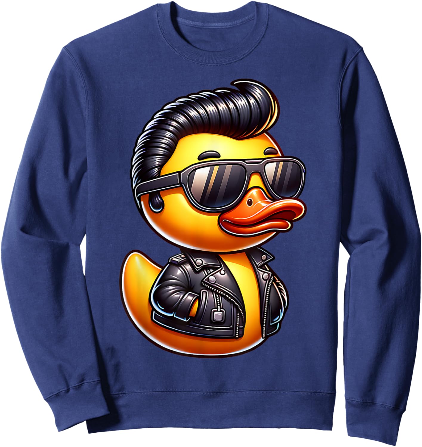 50s Sock Hop Rubber Ducky Greaser Boys Kids Rockabilly Ducky Sweatshirt - Sweatshirt | Navy