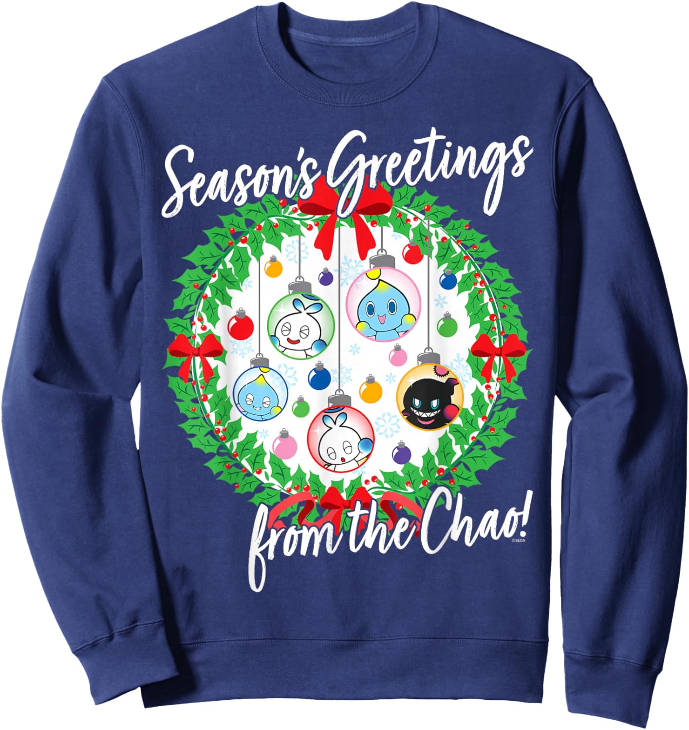 Sonic The Hedgehog - Season's Greetings from The Chao Sweatshirt - Sweatshirt | Navy