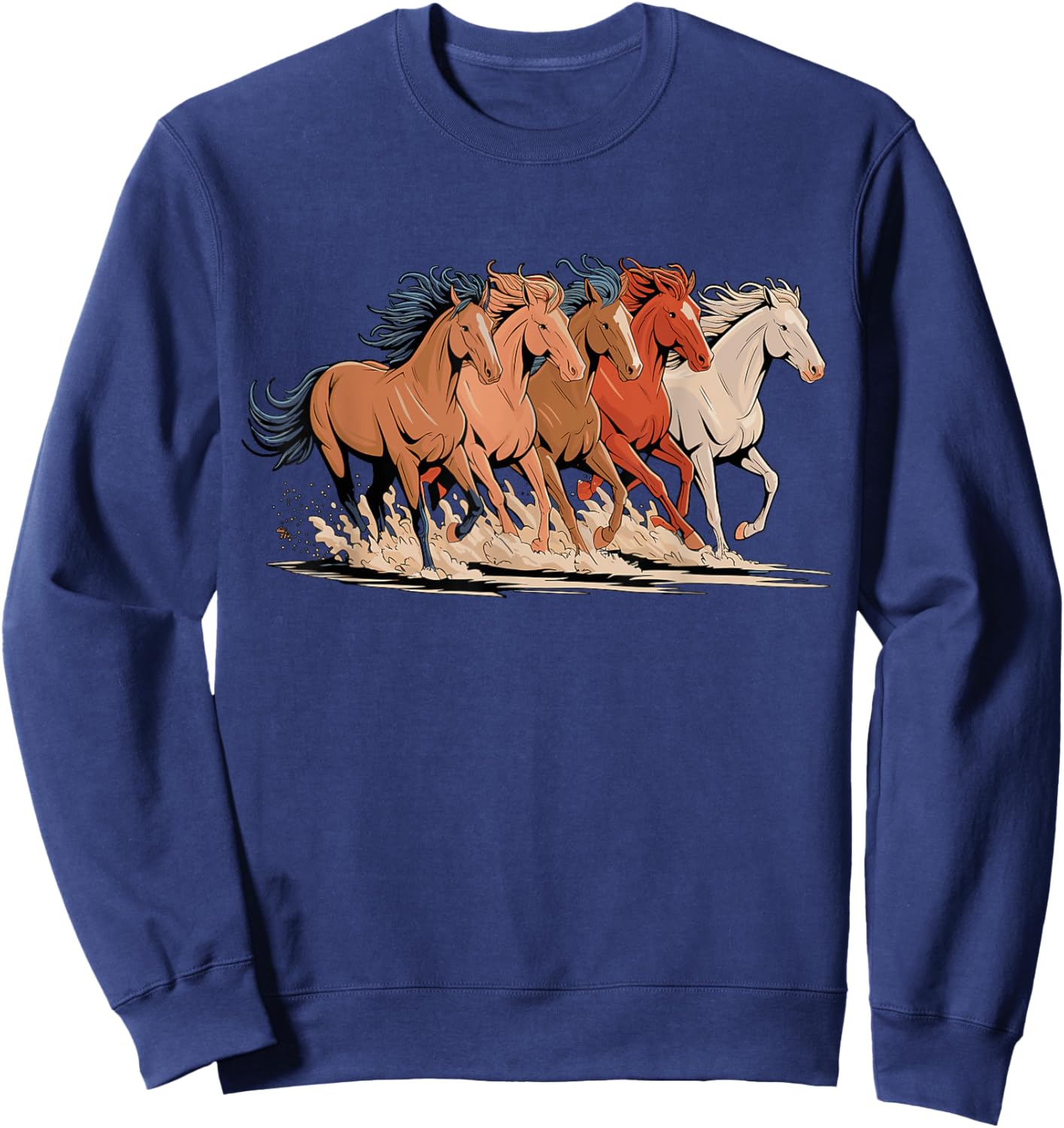 Magical and Funny Horse lover Gifts Adult Horses Black Small Short Sleeve Sweatshirt - Sweatshirt | Navy