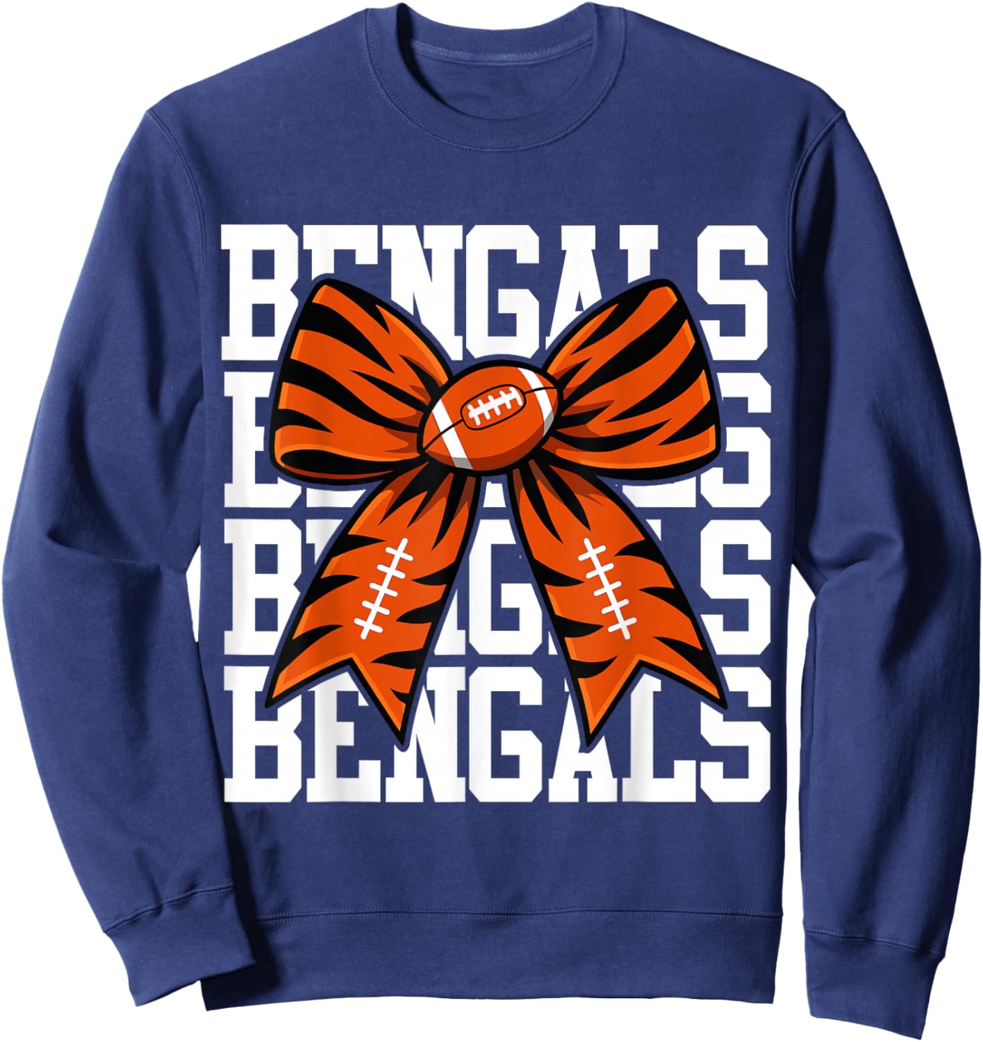 Retro Black and Orange Coquette Bow Men Women Girls Kids Sweatshirt - Sweatshirt | Navy