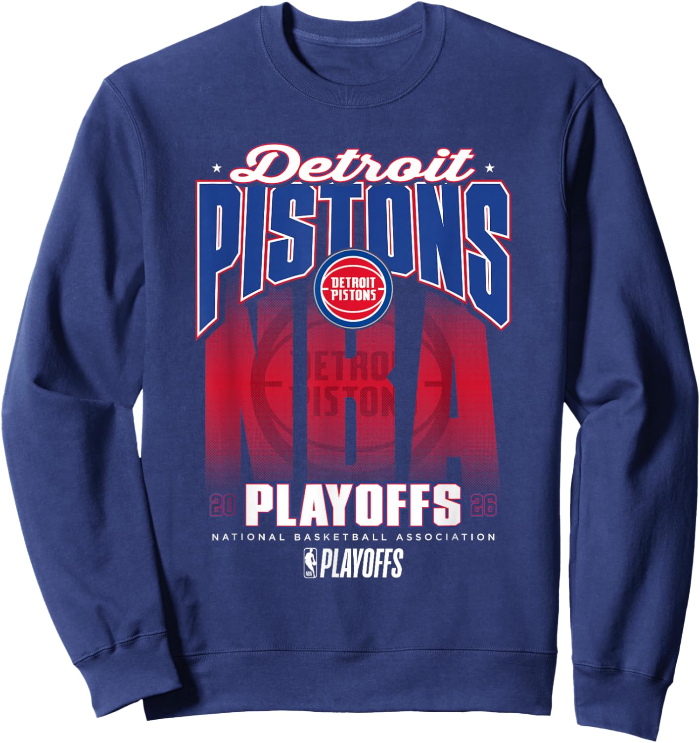 NBA Official 2026 Playoffs Detroit Pistons Fade Sweatshirt - Sweatshirt | Navy