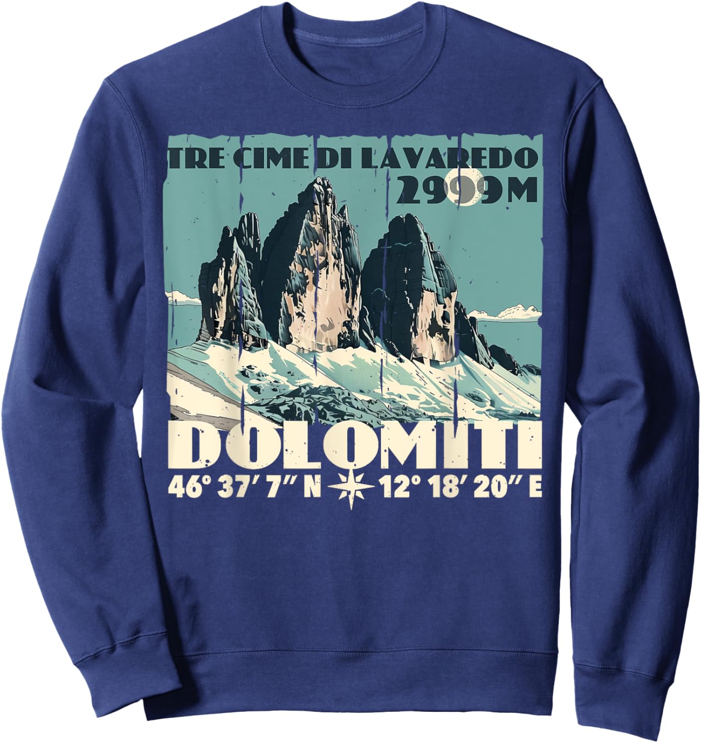 Dolomites Italy Tre Cime di Lavaredo Drei Zinnen Hiking Gift Sweatshirt - Sweatshirt | Navy