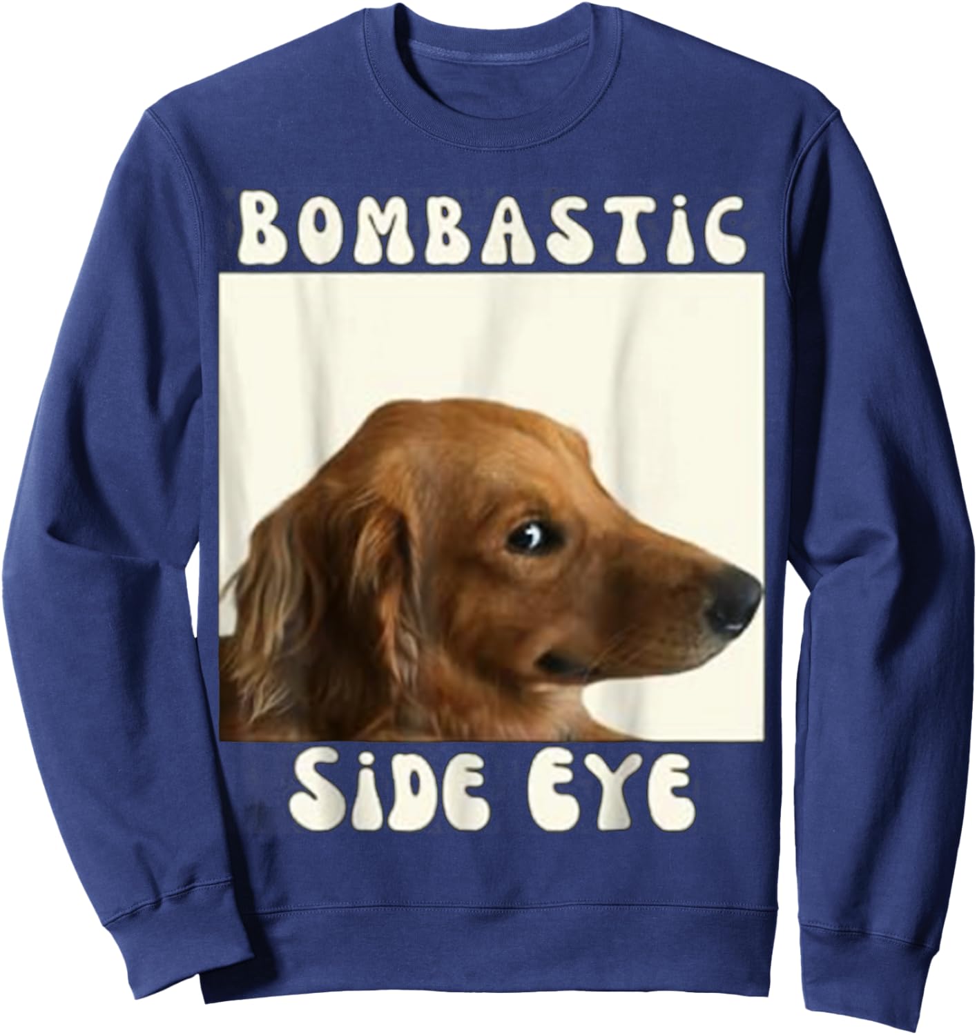 Bombastic Side Eye Funny Dog Meme Sarcastic Saying Men Women Kids Sweatshirt - Sweatshirt | Navy