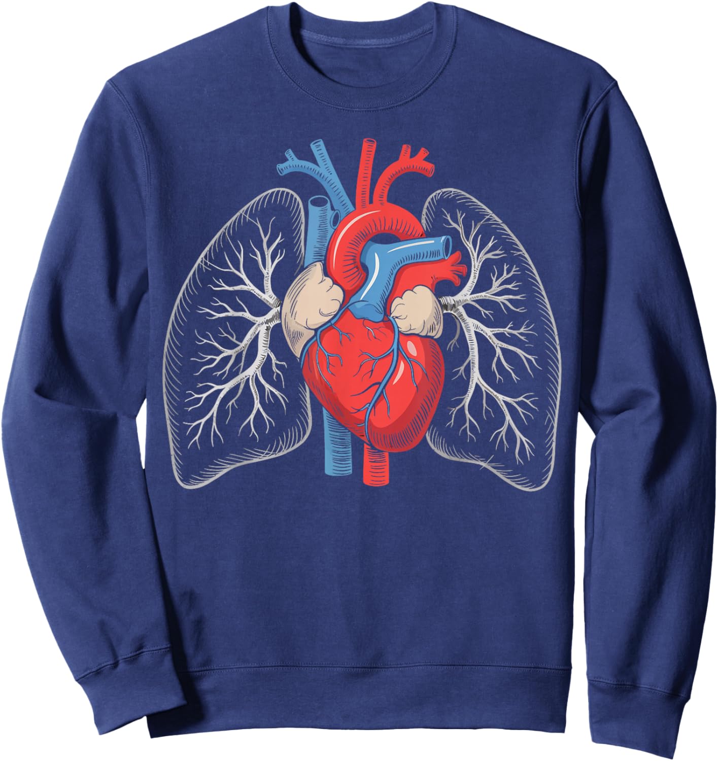 Human Lungs Heart Vintage Anatomy Medical Gifts Sweatshirt - Sweatshirt | Navy