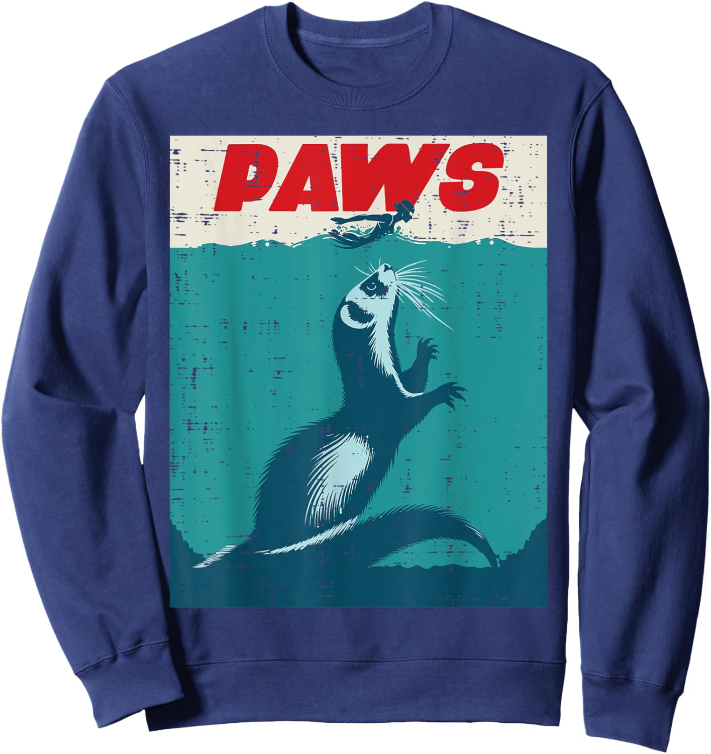 Ferret Paws Funny Saying Parody Men Women Boys Girls Kids Sweatshirt - Sweatshirt | Navy