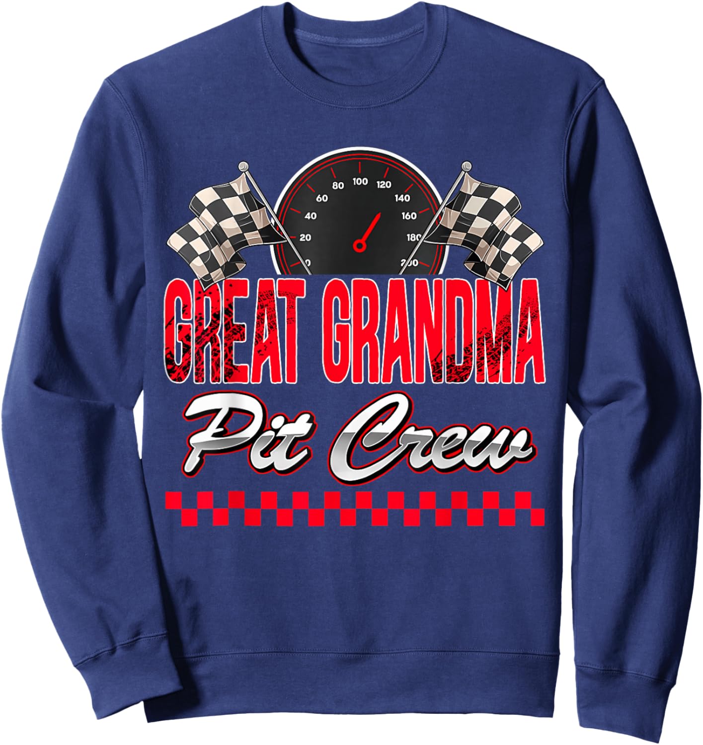Great Grandma Pit Crew Race Car Birthday Boy Racing Family Sweatshirt - Sweatshirt | Navy