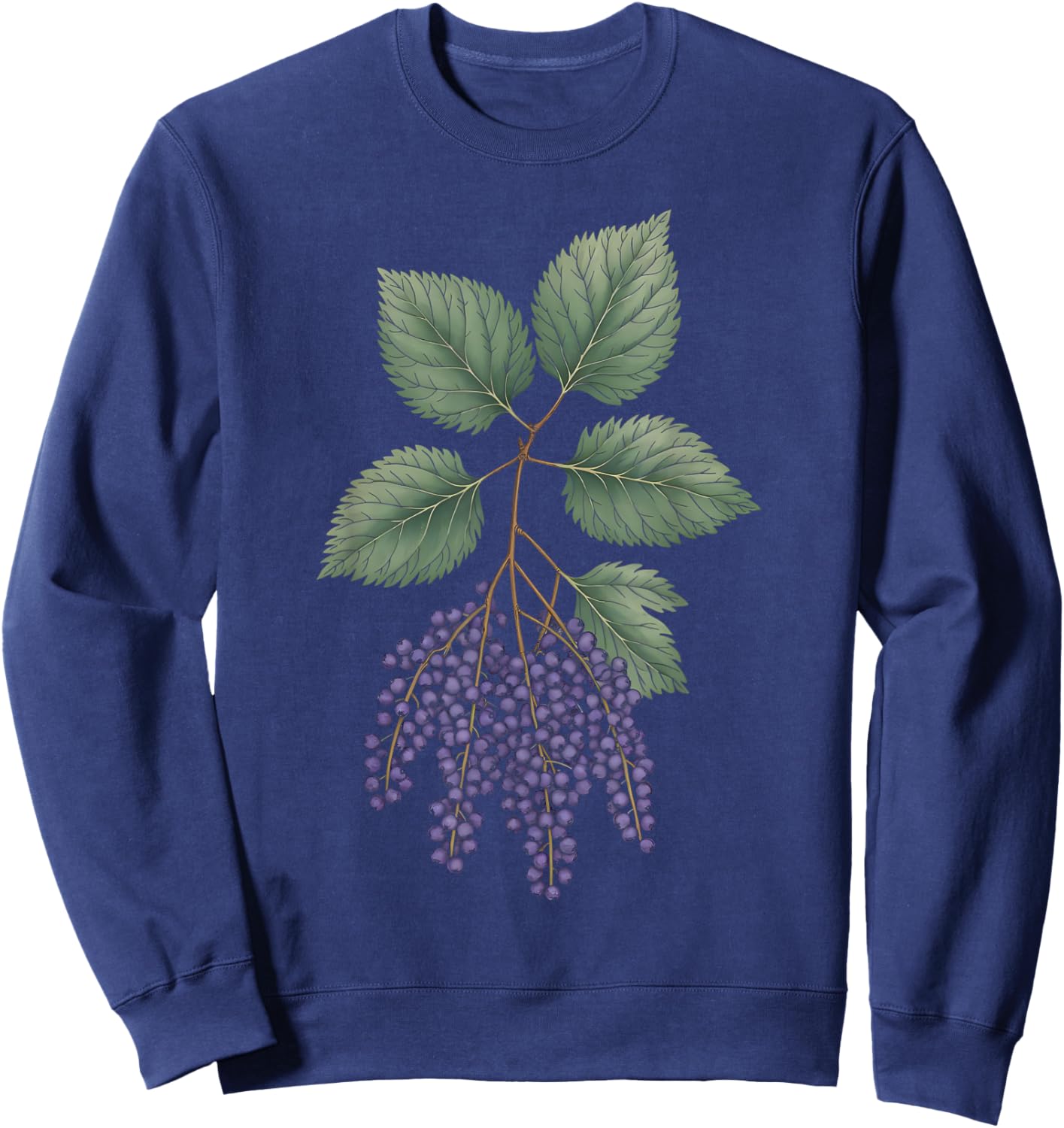 Elderberry Herb Plant Sweatshirt - Sweatshirt | Navy
