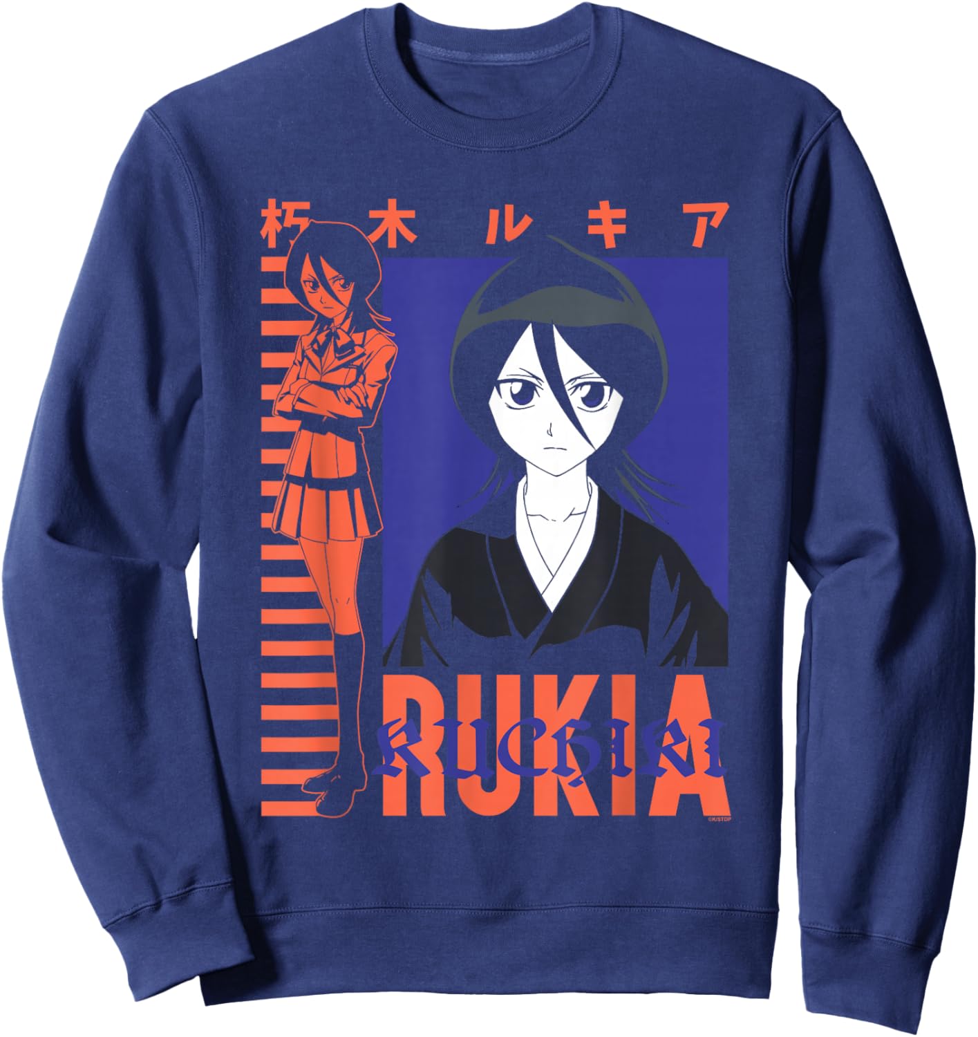 Bleach Rukia Color Block Collage Classic Anime Sweatshirt - Sweatshirt | Navy