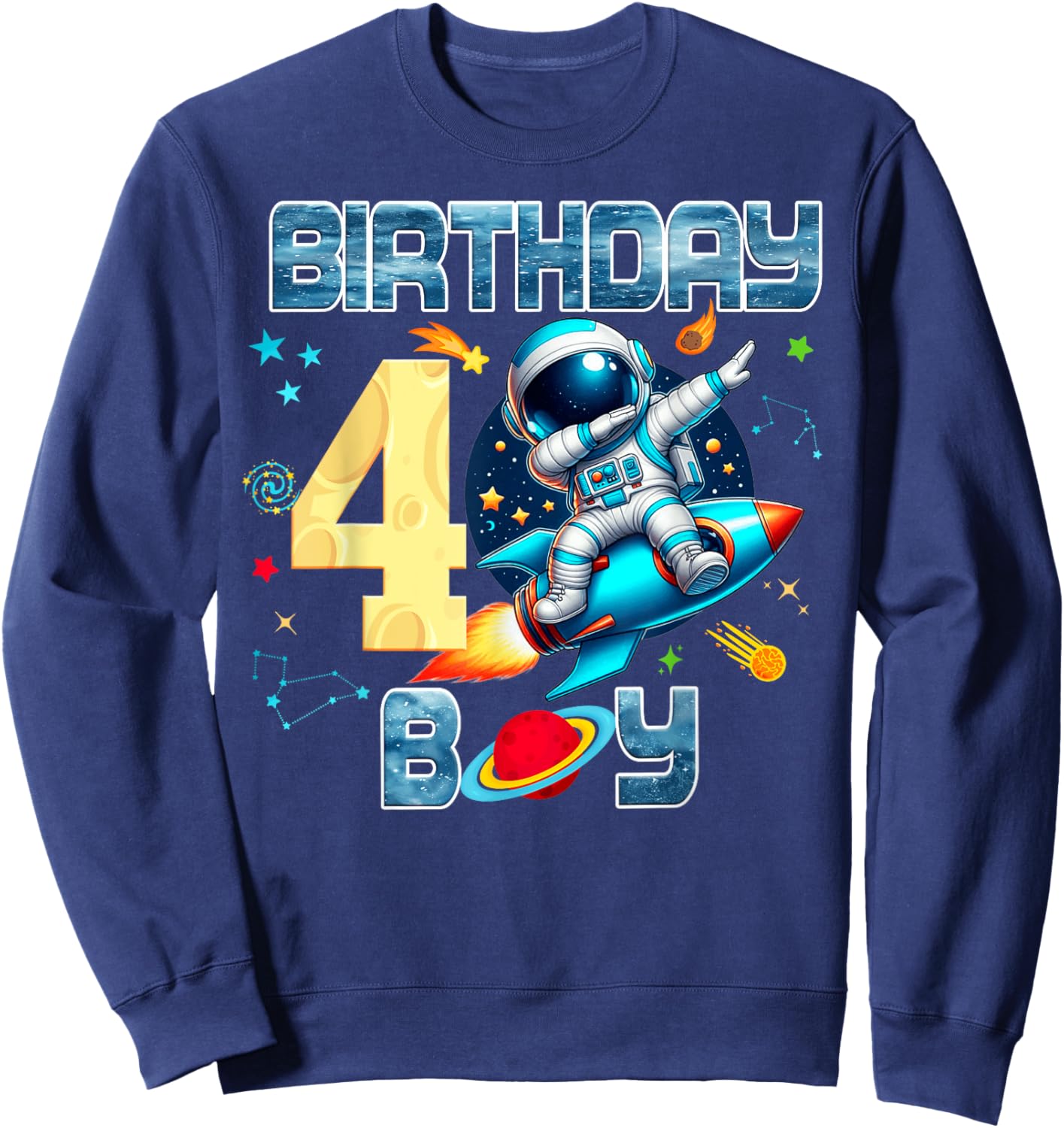Outer Space Birthday Boy Costume Sweatshirt - Sweatshirt | Navy