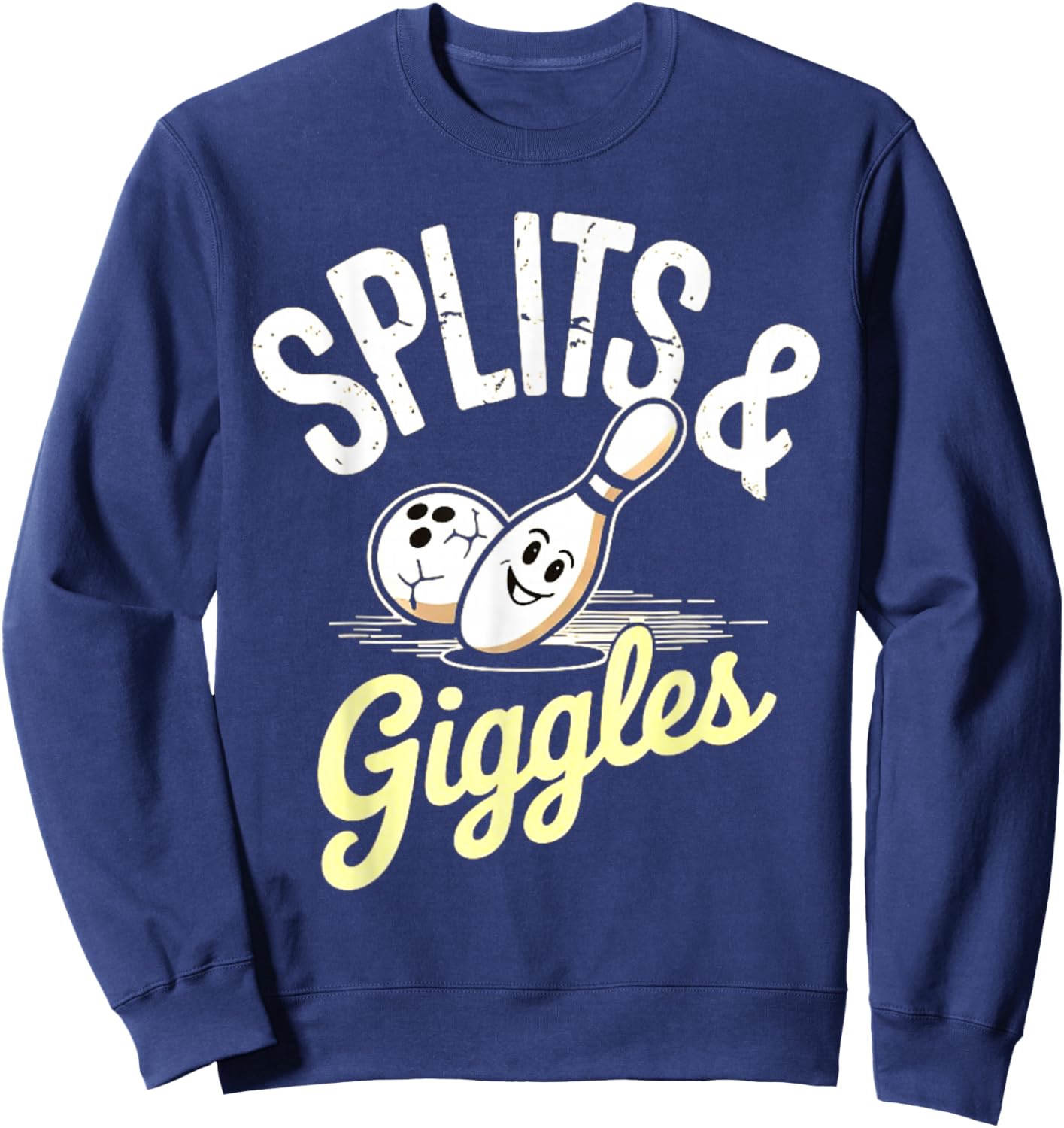 Split and Giggle Ten Pin Bowling Humor Sweatshirt - Sweatshirt | Navy