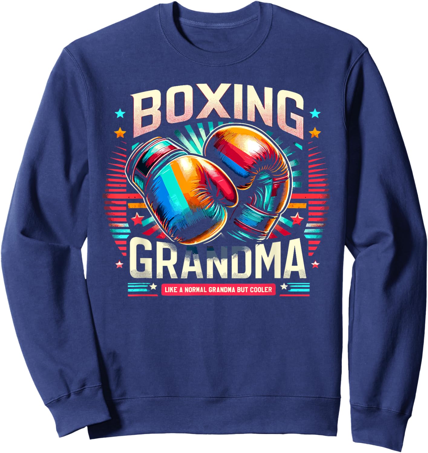 Boxing Grandma Grandmother Boxer Fan Sweatshirt - Sweatshirt | Navy