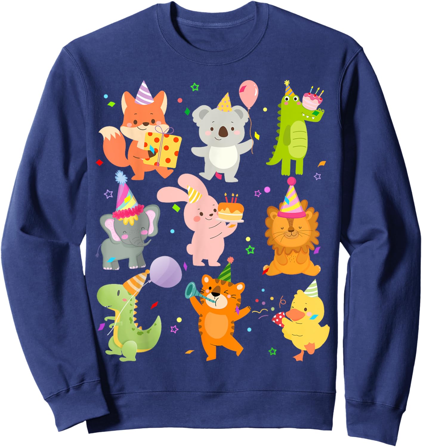 Men Women and Kids Zoo Day Wildlife Animals Birthday Party Sweatshirt - Sweatshirt | Navy