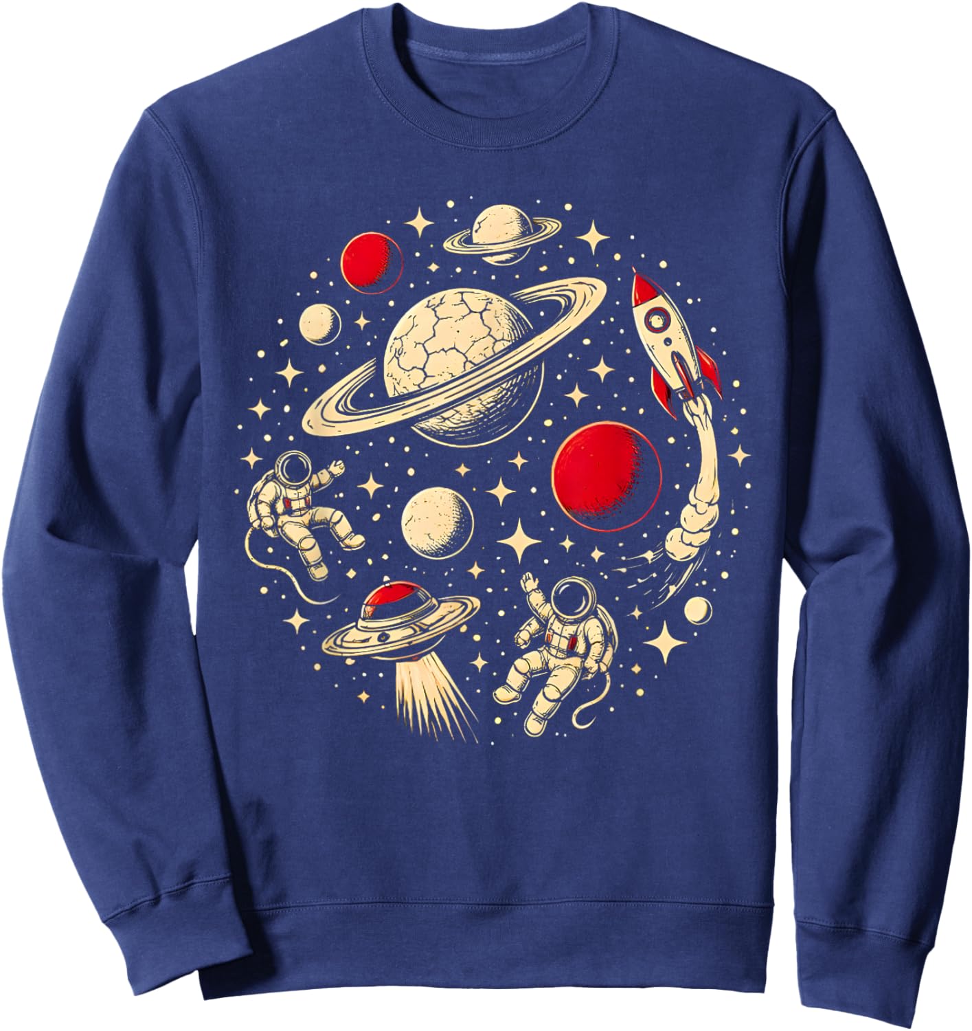 Cool Astronaut Galaxy Rocket Stars for Kids Boys Girls Funny Sweatshirt - Sweatshirt | Navy