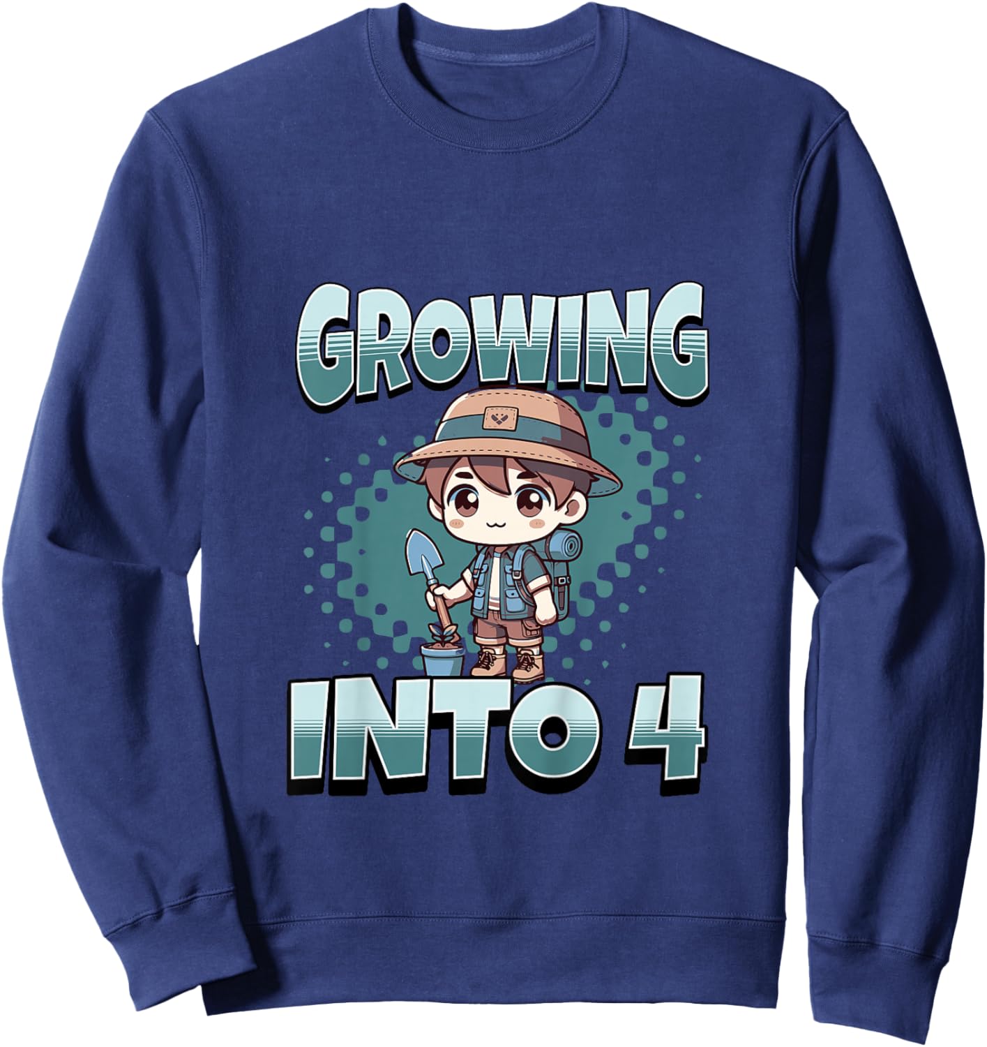 Gardening Growing Into 4 Year Old 4th Birthday Boy Sweatshirt - Sweatshirt | Navy