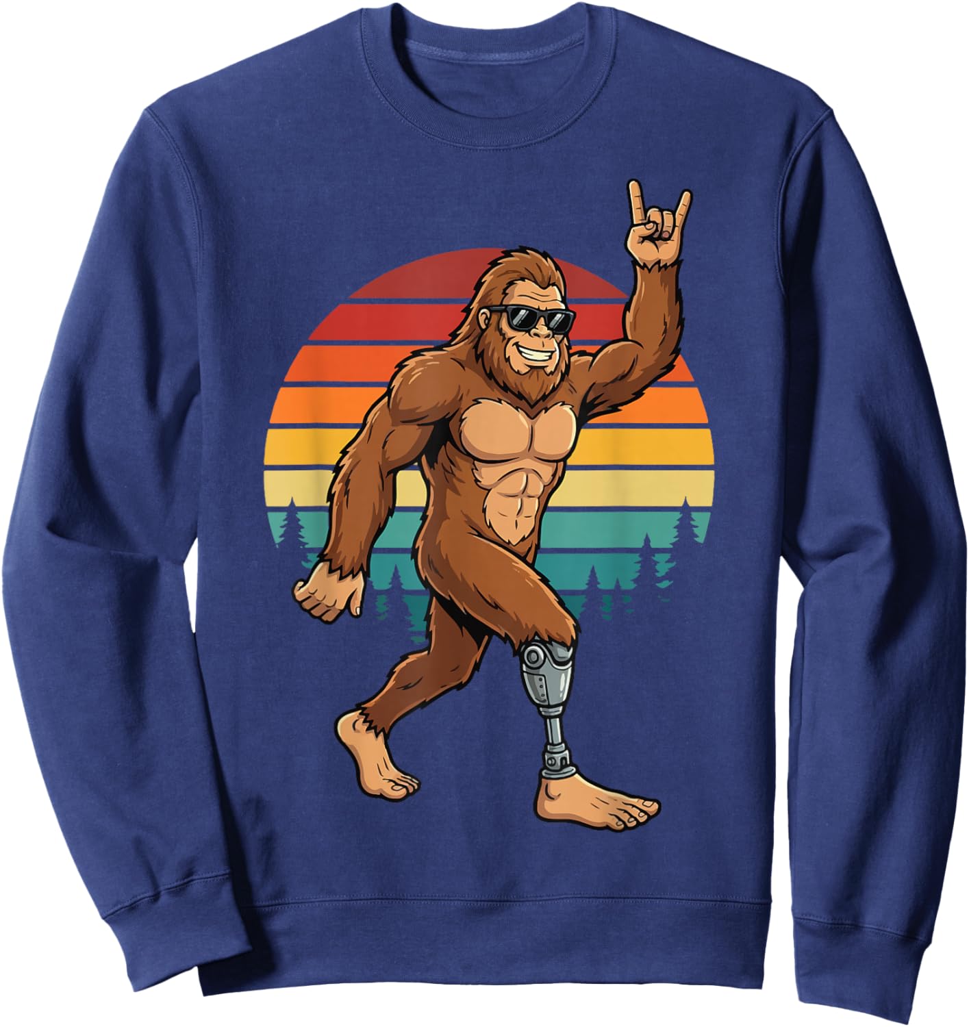 Bigfoot Prosthetic Leg Amputee Sweatshirt - Sweatshirt | Navy