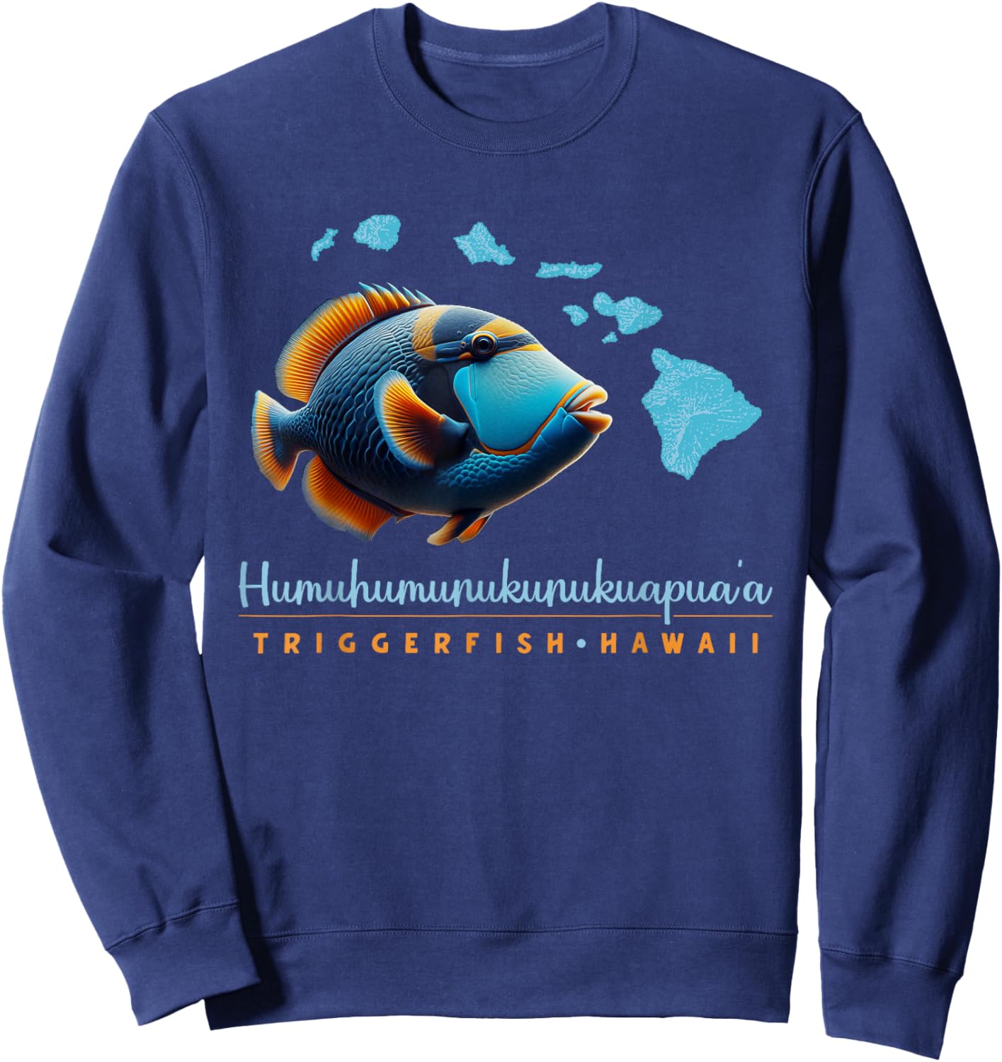 Humuhumunukunukuapua'a Triggerfish Hawaii Hawaiian Fish Sweatshirt - Sweatshirt | Navy