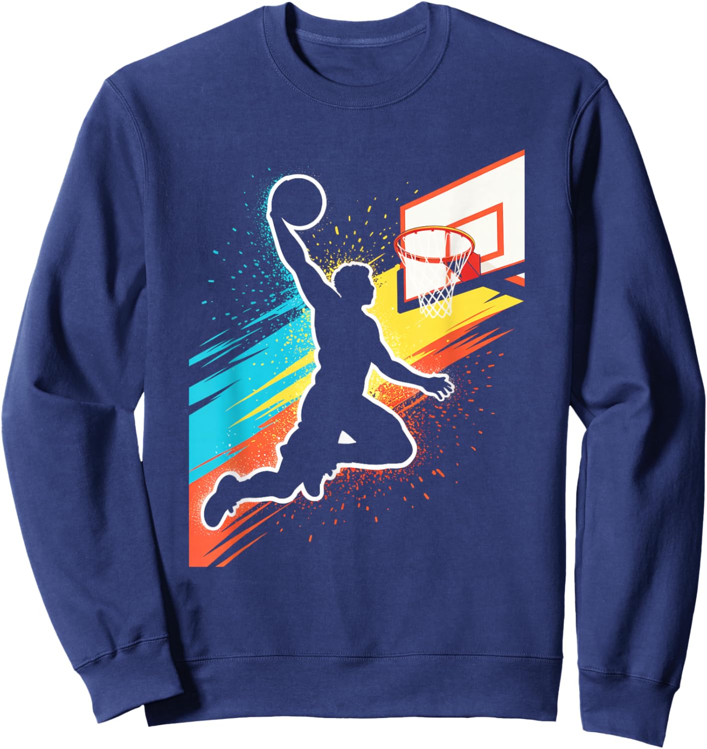 Basketball Player Tie Dye Graphic Paint Splash Sweatshirt - Sweatshirt | Navy
