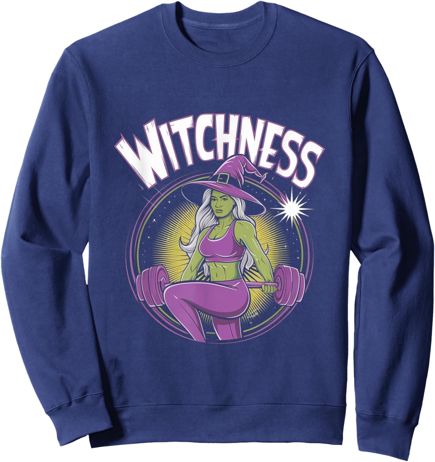 Witchness - Funny Fitness Halloween Pun Costume Gym Sweatshirt - Sweatshirt | Navy