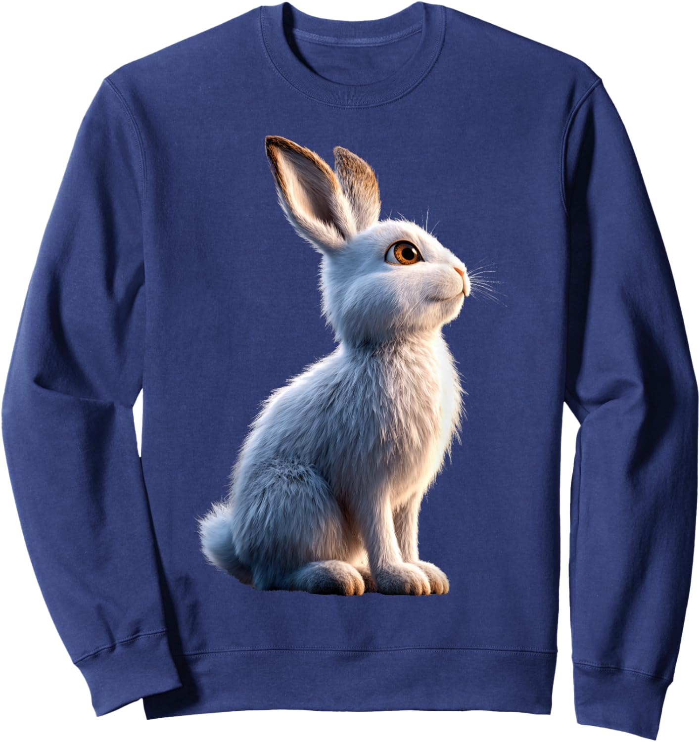 Rabbit Snow Hare Hare Fleece Hare White Rabbit Sweatshirt - Sweatshirt | Navy