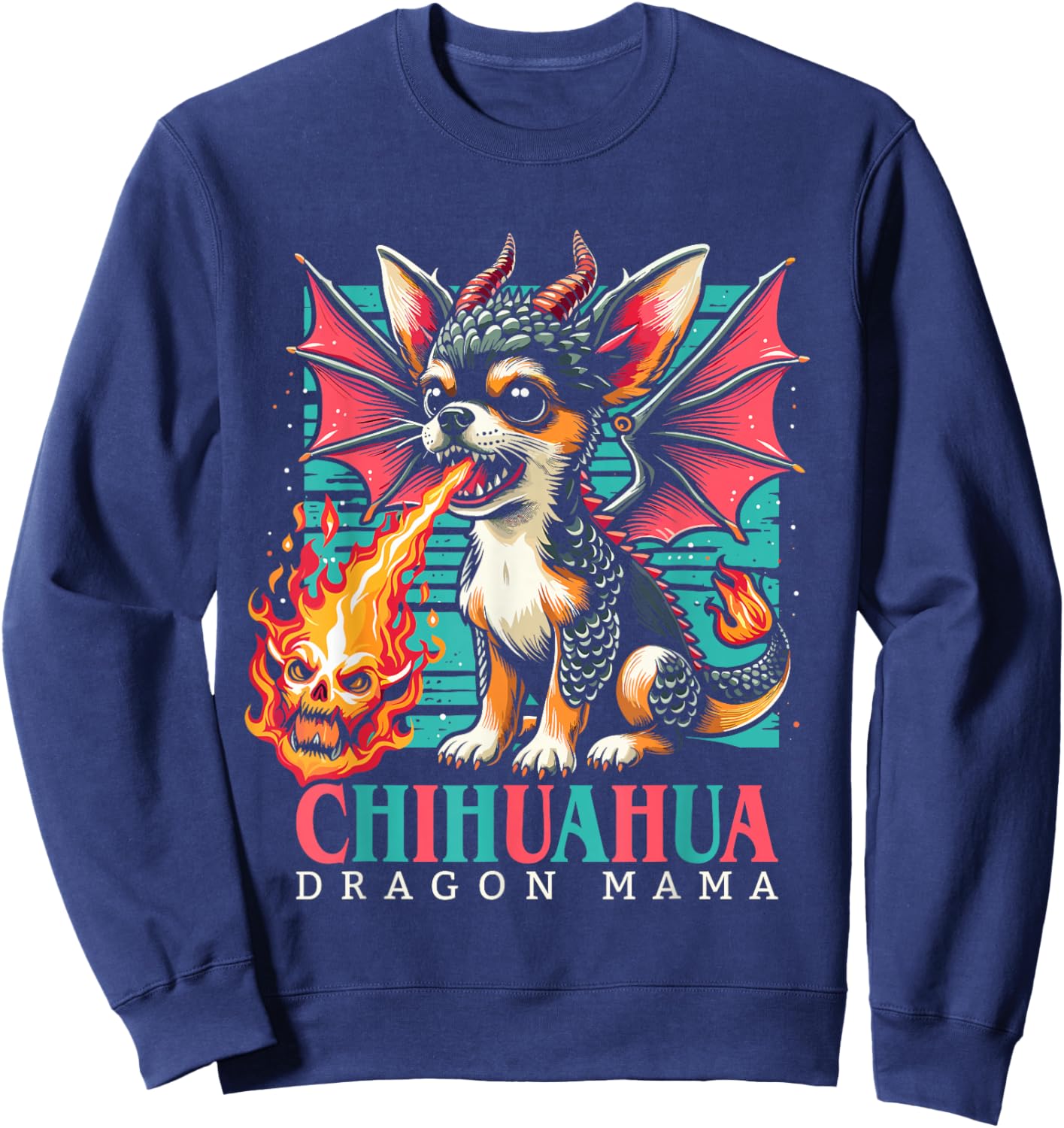 Chihuahua Dog Mama Funny Lap Dragon Women, Girls Sweatshirt - Sweatshirt | Navy