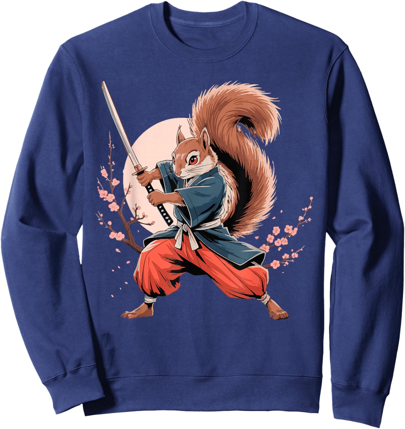 Japanese Samurai Squirrel Shirt Samurai Squirrel Japanese Sweatshirt - Sweatshirt | Navy