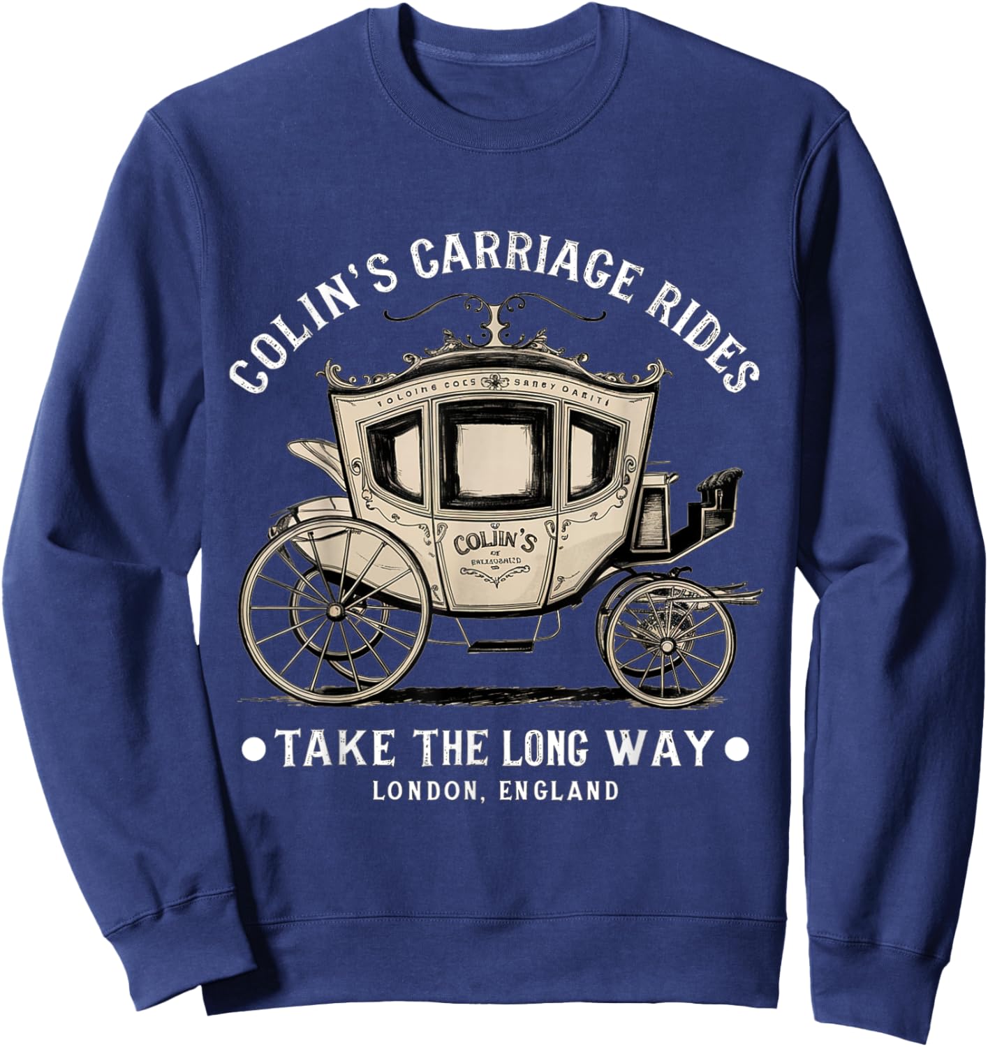 Colin's Carriage Rides Take The Long Way Sweatshirt - Sweatshirt | Navy