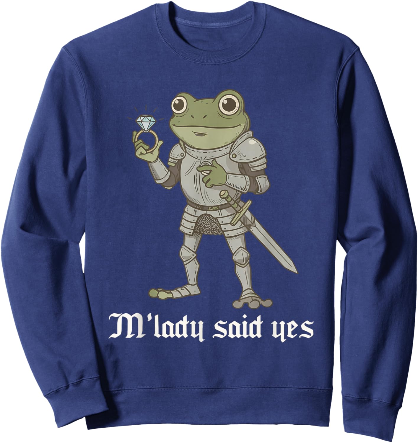 Funny Frog Engagement Fiancee & Fiance Matching Couples Sweatshirt - Sweatshirt | Navy