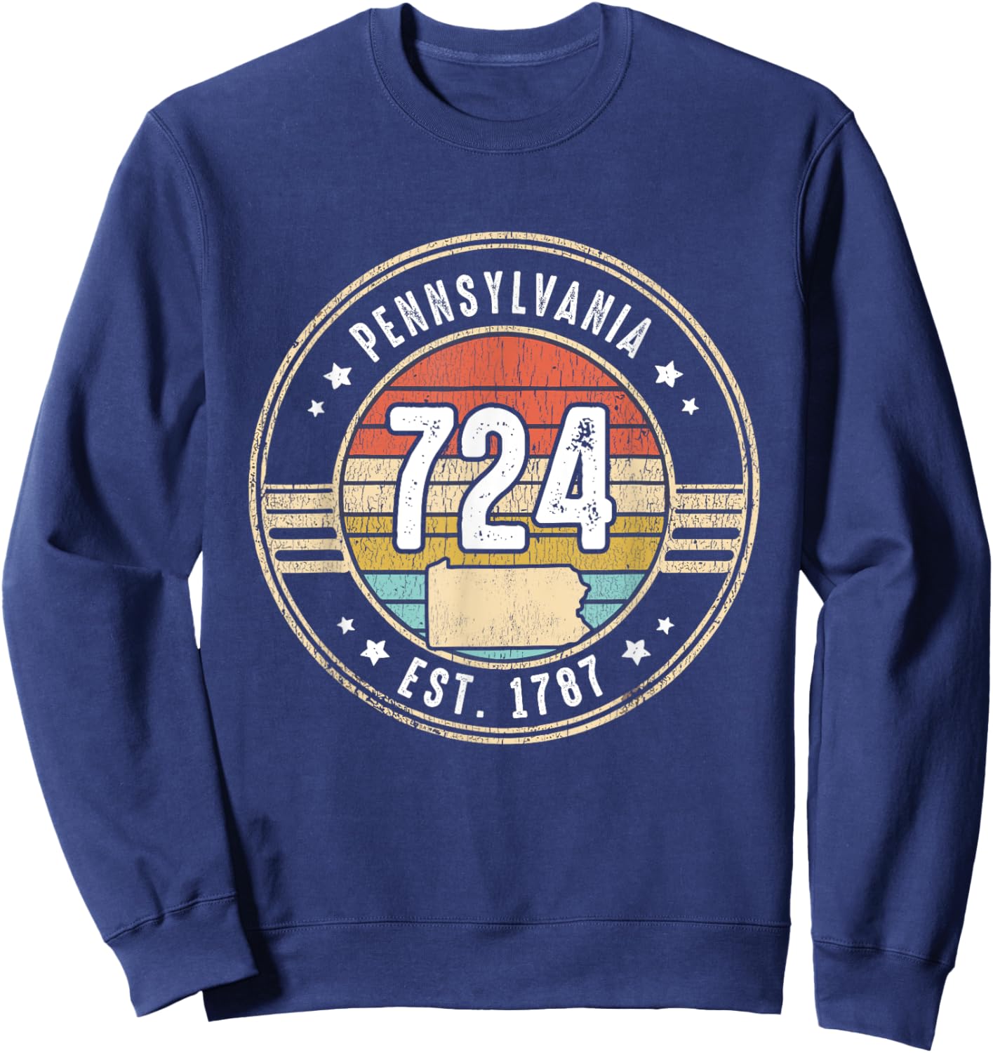 Pennsylvania Area Code 724 Home State Pride Souvenir Sweatshirt - Sweatshirt | Navy