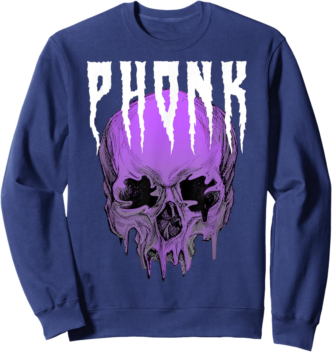 Phonk Skull Sweatshirt - Sweatshirt | Navy