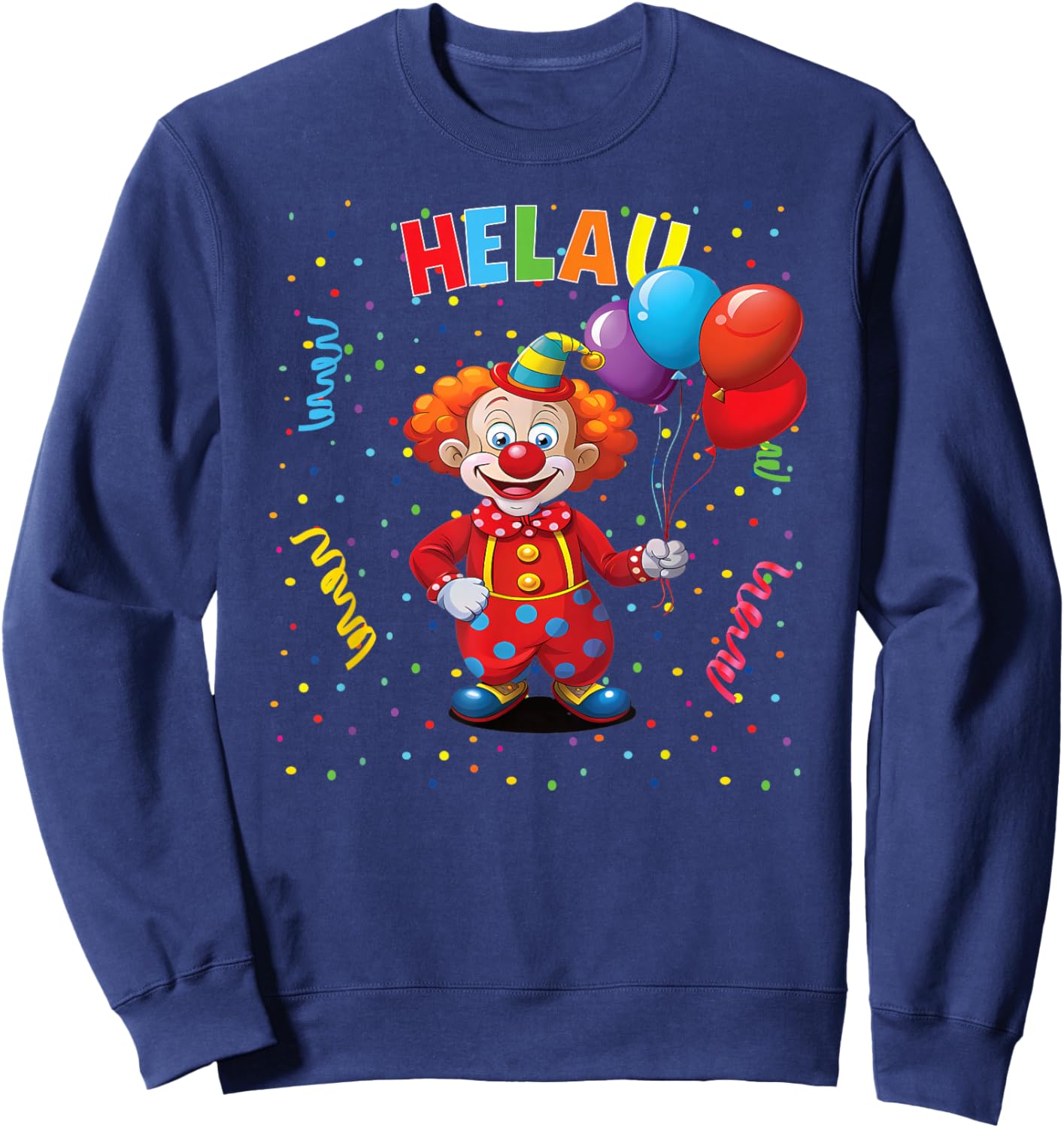 Carnival Costume Fancy Dress Costume Helau Clown Confetti Sweatshirt - Sweatshirt | Navy