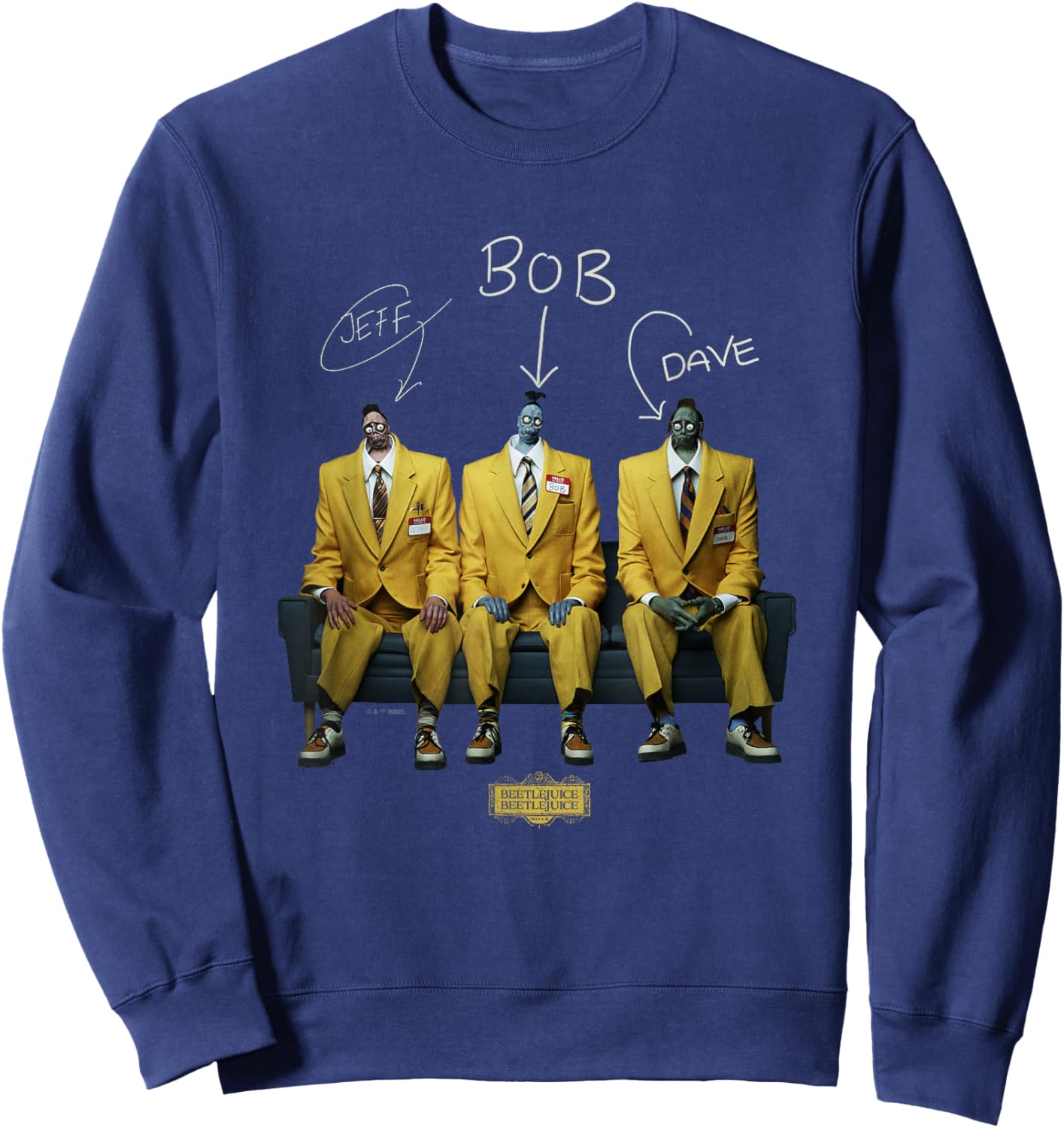 Beetlejuice Beetlejuice Jeff Bob & Dave Shrunken Heads Sweatshirt - Sweatshirt | Navy