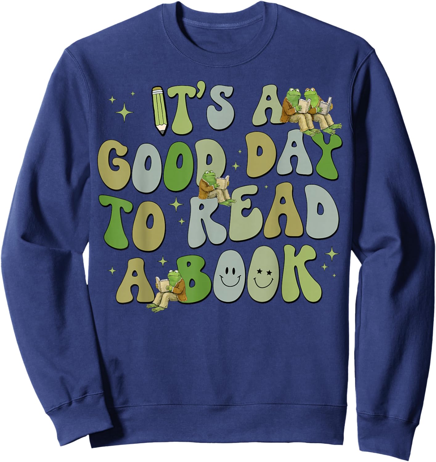 Funny Frog Toad Book Lovers Sweatshirt - Sweatshirt | Navy