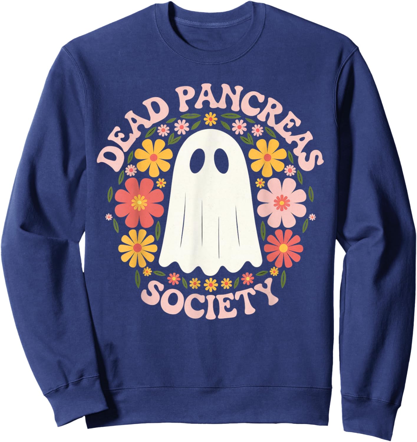 Dead Pancreas Society Ghost Diabetes Awareness Sweatshirt - Sweatshirt | Navy