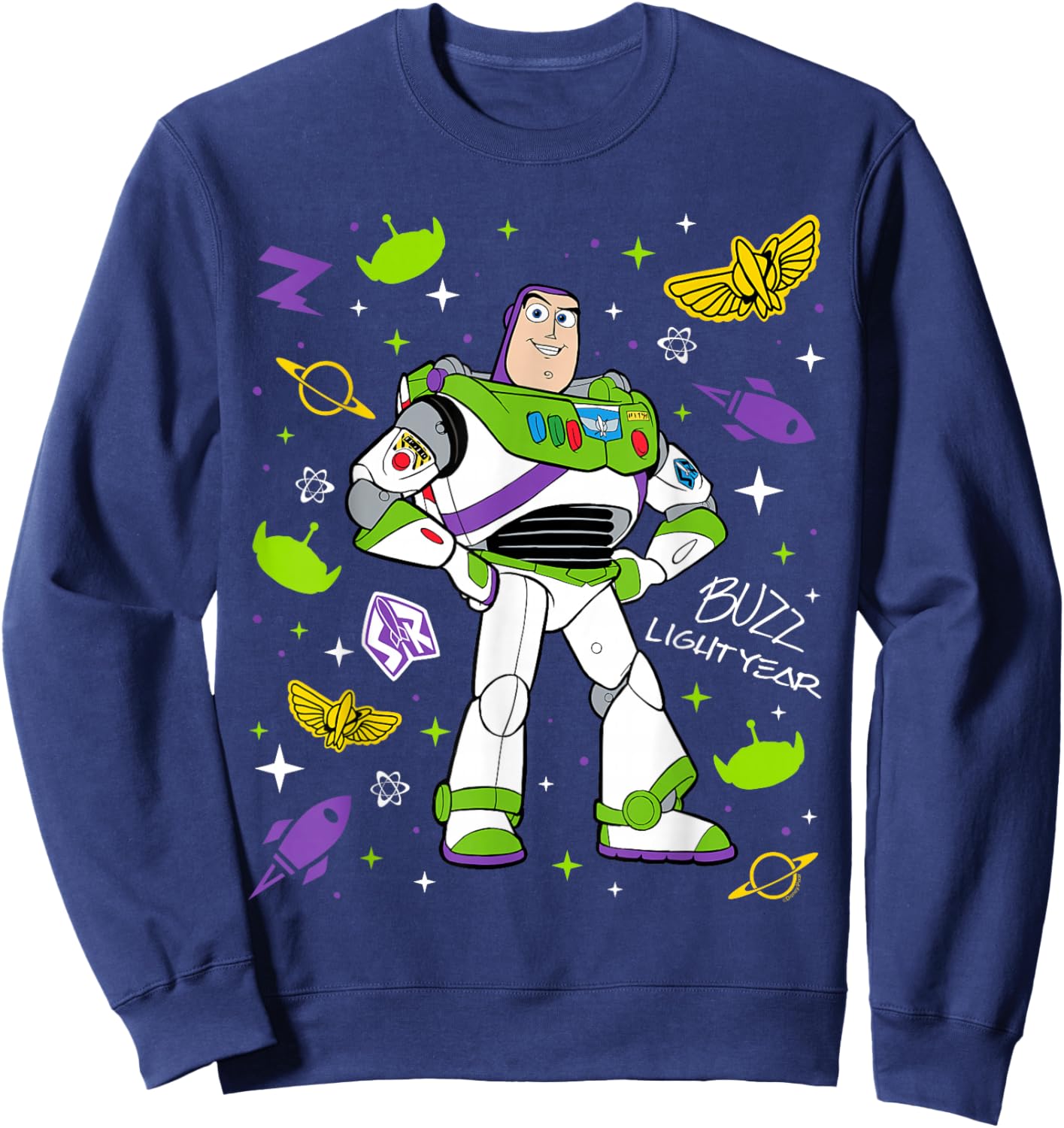 Disney and Pixar's Toy Story Buzz Lightyear Space Collage Sweatshirt - Sweatshirt | Navy