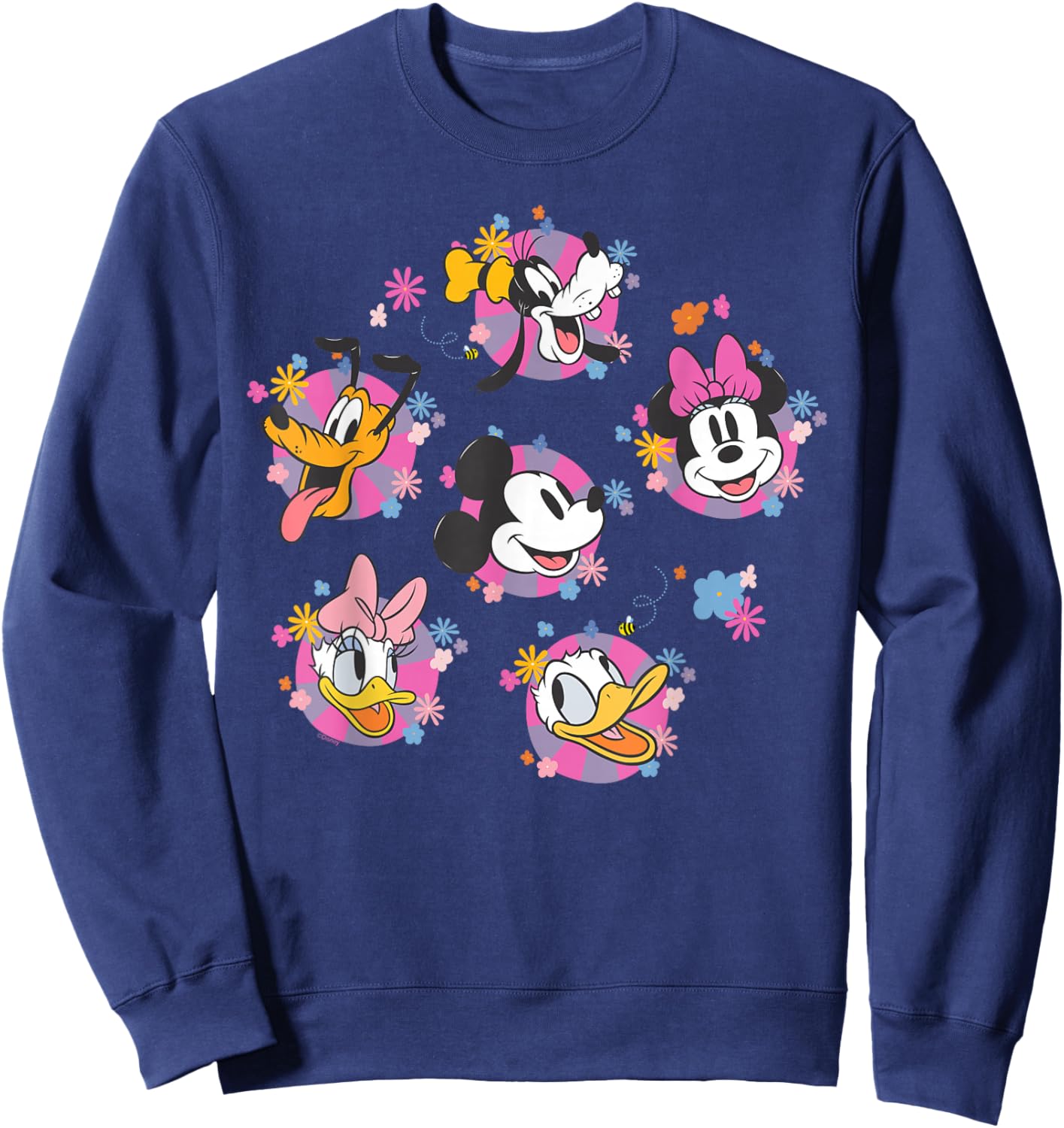 Disney Mickey & Friends Spring Easter Friendly Flower Faces Sweatshirt - Sweatshirt | Navy