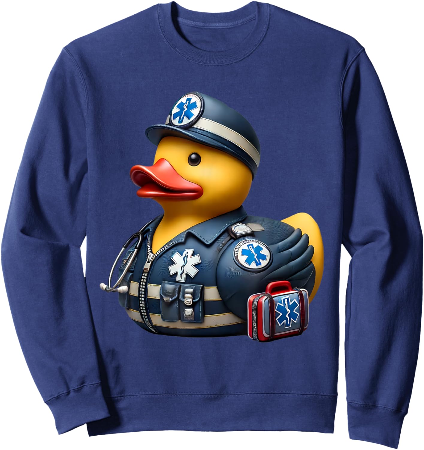 EMT Rubber Duck Paramedic Ducky Duckie Sweatshirt - Sweatshirt | Navy