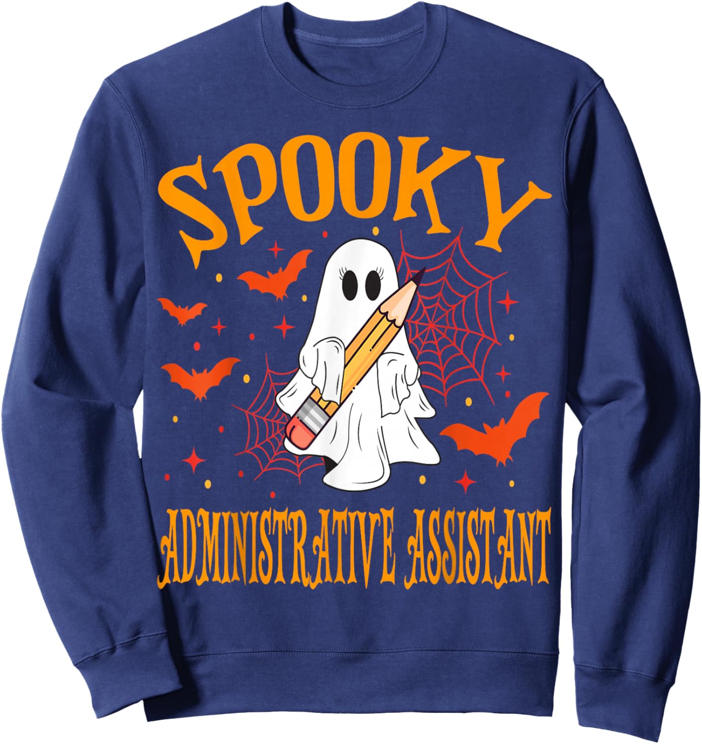 Spooky Administrative Assistant Halloween School Sweatshirt - Sweatshirt | Navy