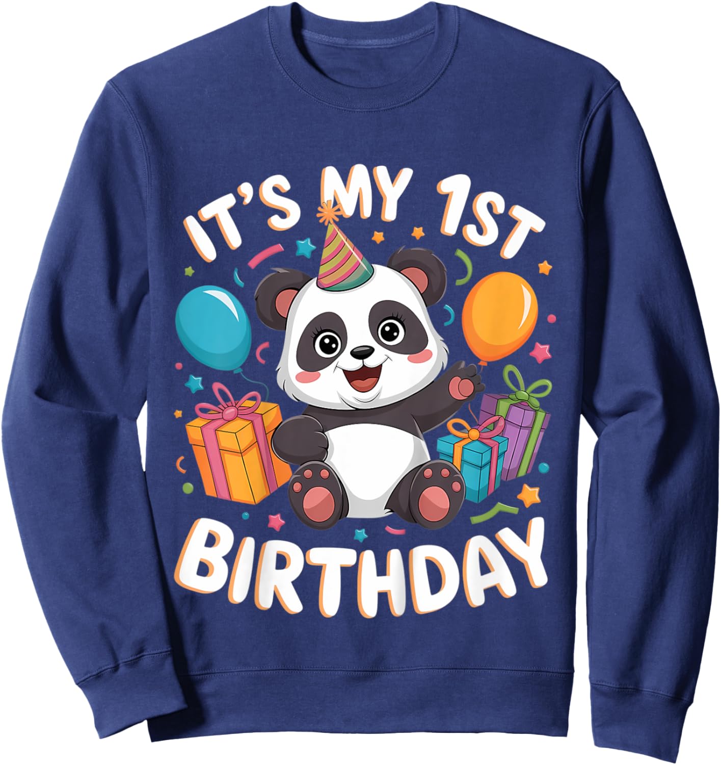 Kids 1st Birthday Panda Design Sweatshirt - Sweatshirt | Navy