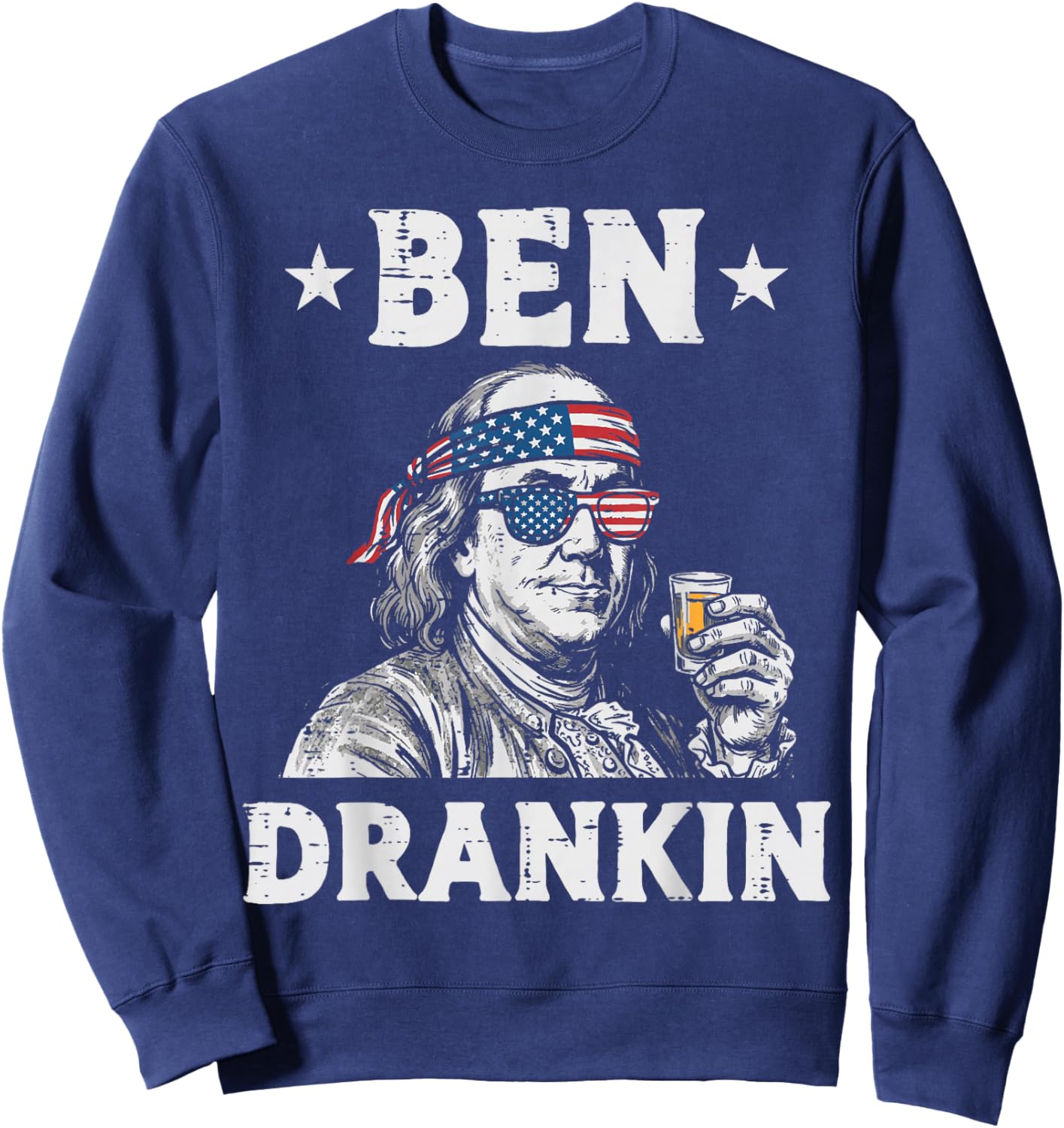 4th of July Funny July Fourth American Patriotic Men Women Sweatshirt - Sweatshirt | Navy