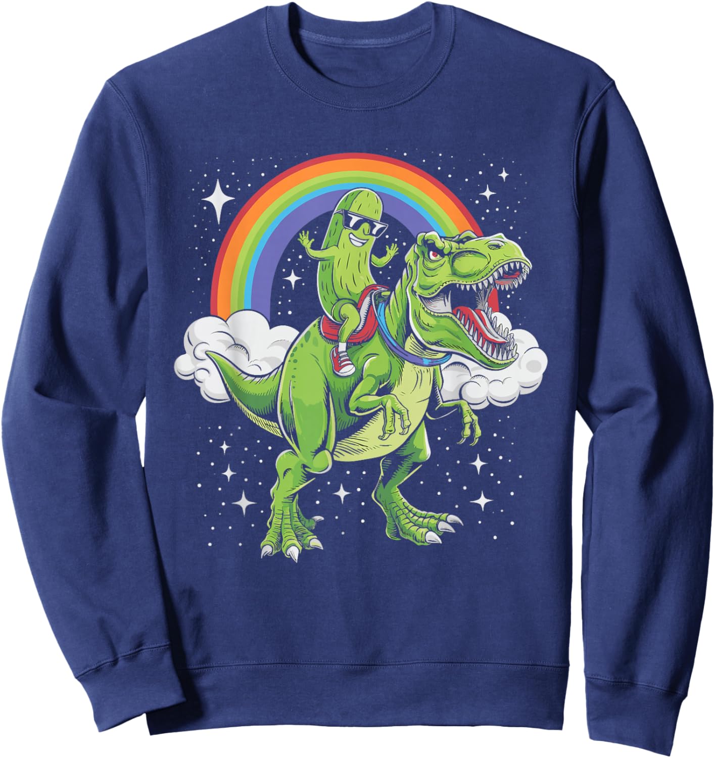 Pickle Riding Dinosaur Sweatshirt - Sweatshirt | Navy