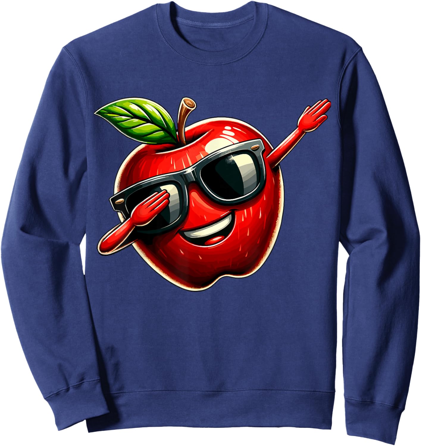 Dabbing Apple Summer Fruit lover Sweatshirt - Sweatshirt | Navy