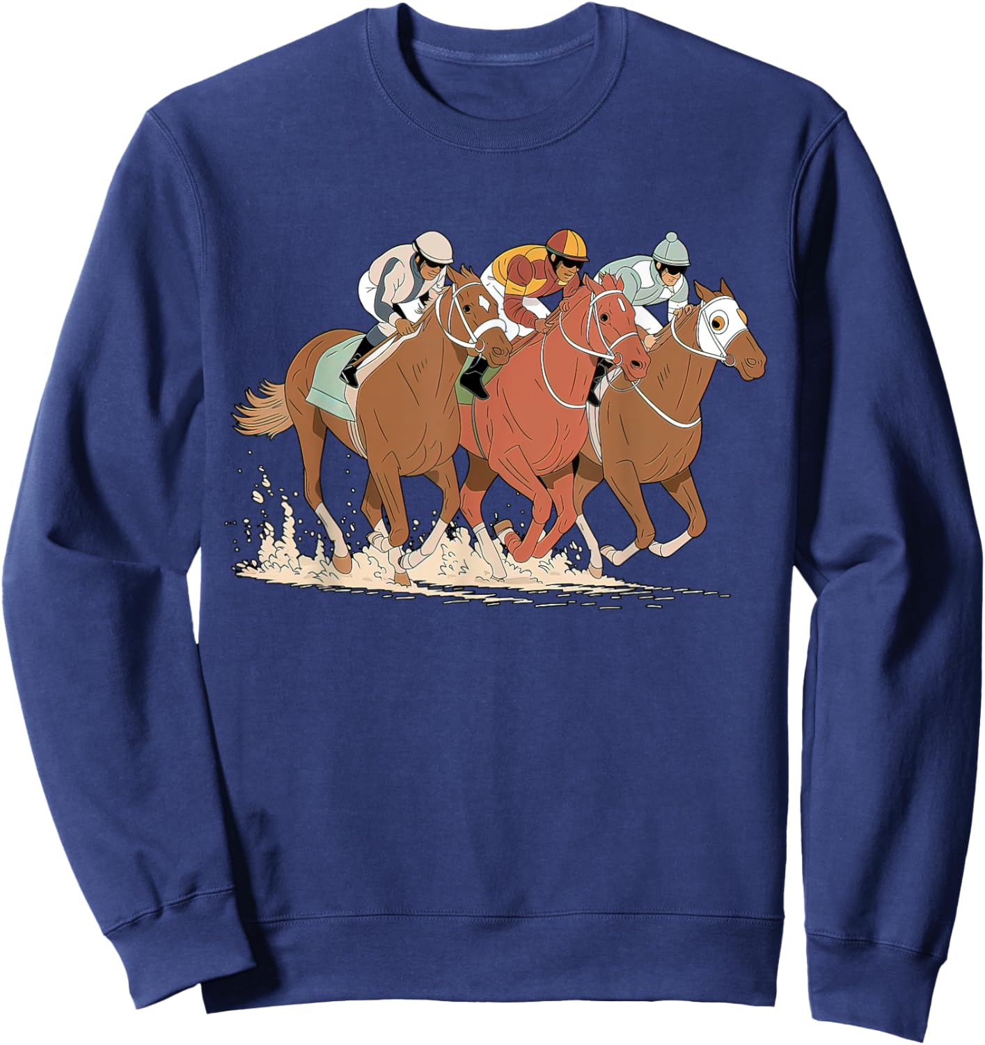 Funny Horse Racing Jockey Racer Derby Rider Race Track Rodeo Sweatshirt - Sweatshirt | Navy