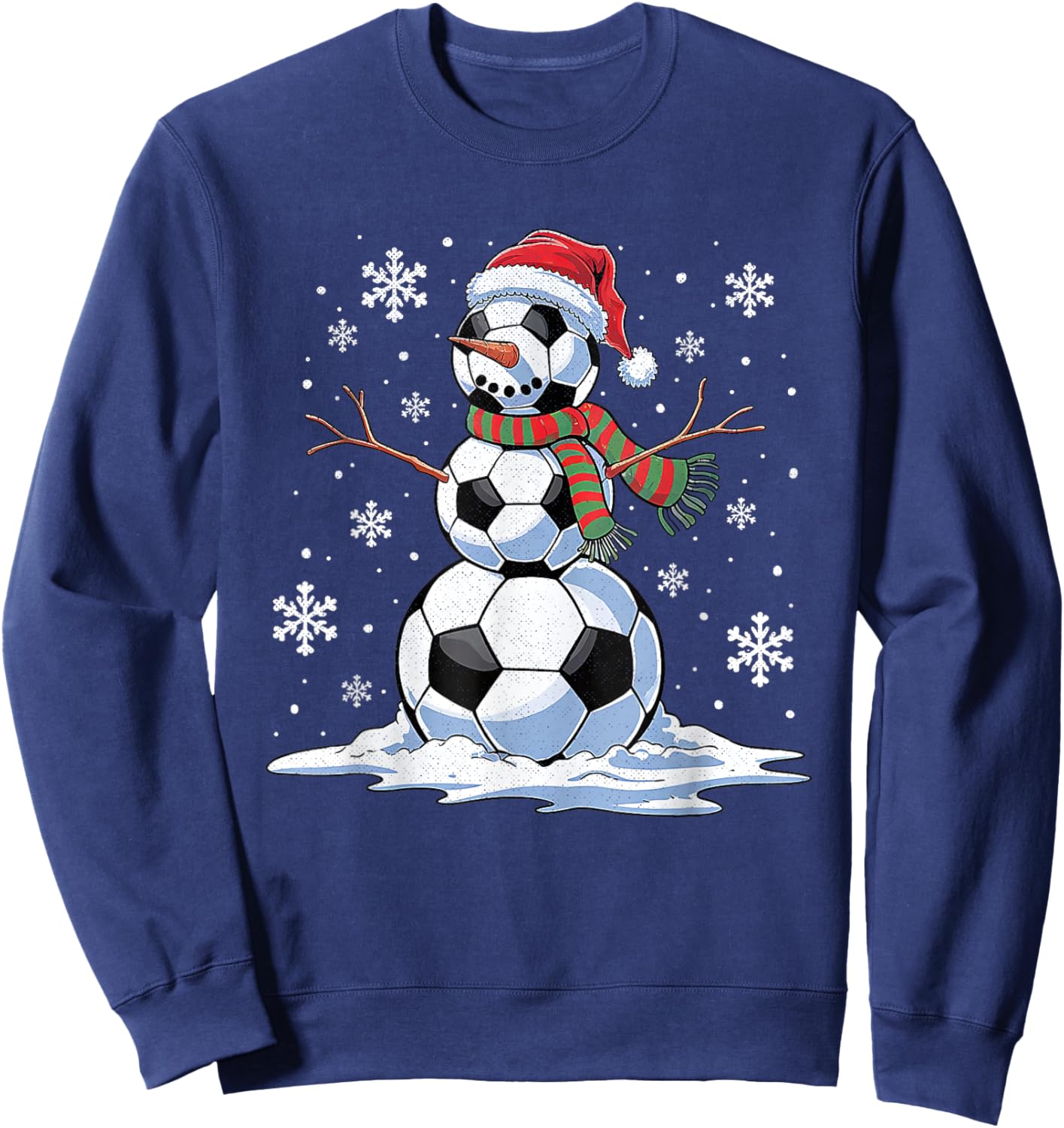 Funny Soccer Snowman Sweatshirt - Sweatshirt | Navy