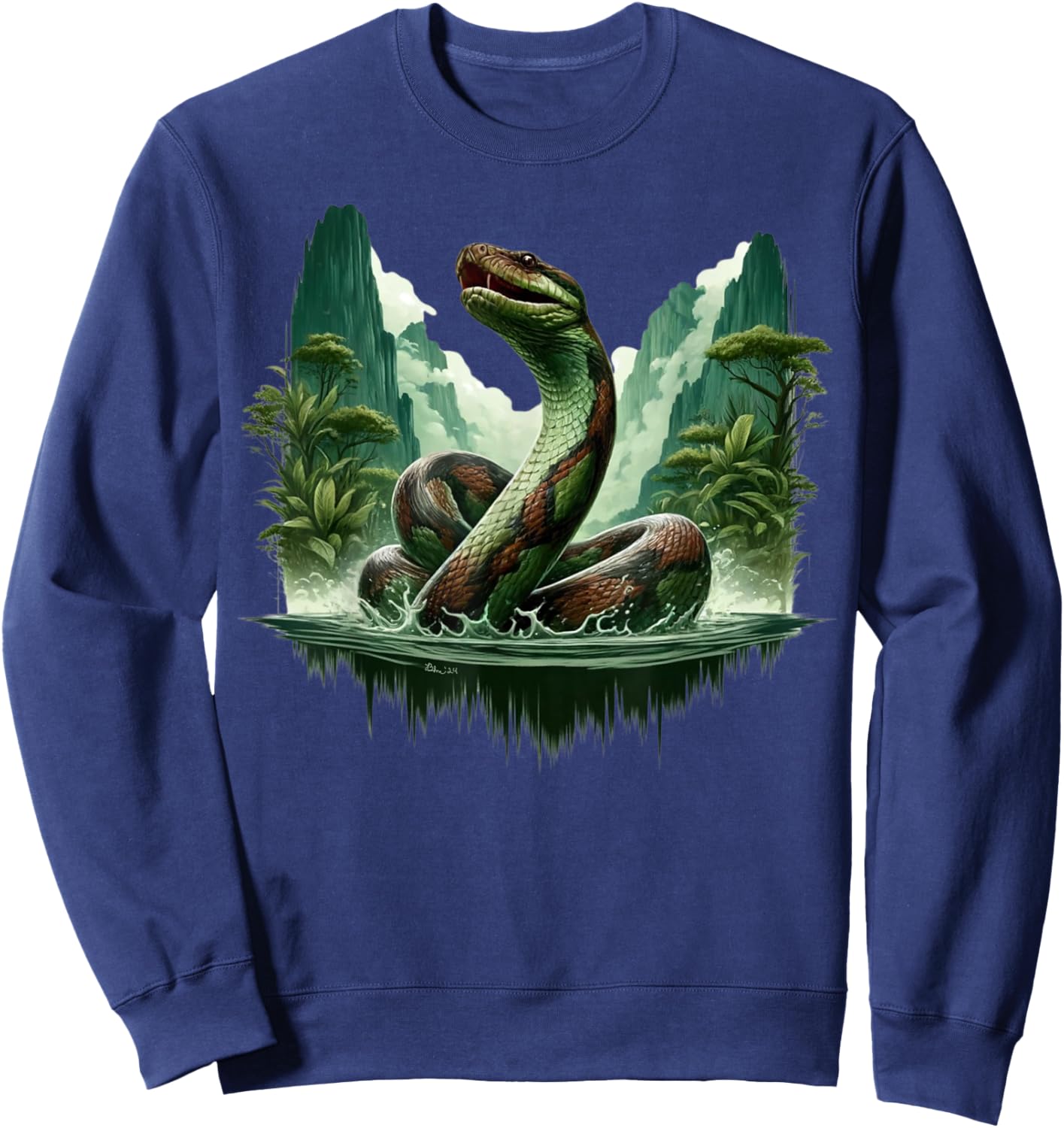 Titanoboa Prehistoric Monster Snake Anaconda Boa Sweatshirt - Sweatshirt | Navy