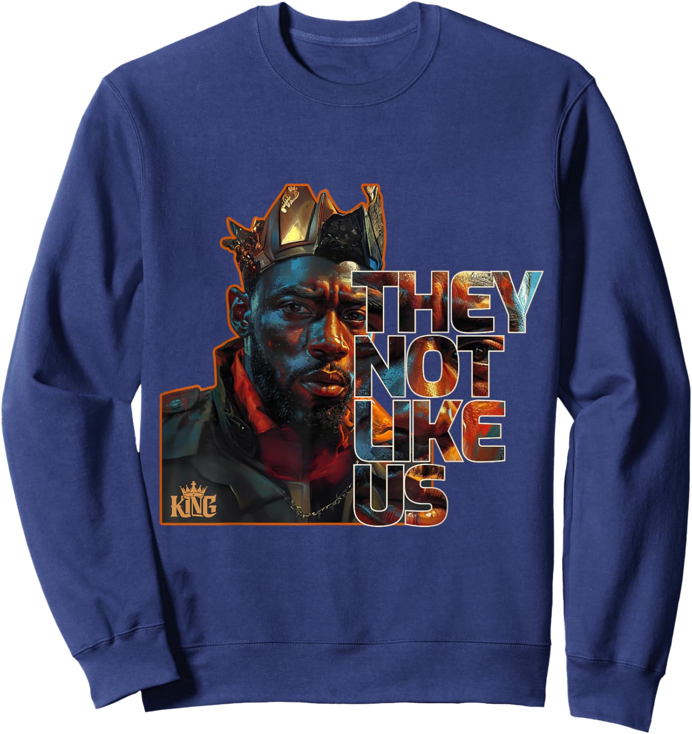 They Not Like Us Black African American Man Sweatshirt - Sweatshirt | Navy