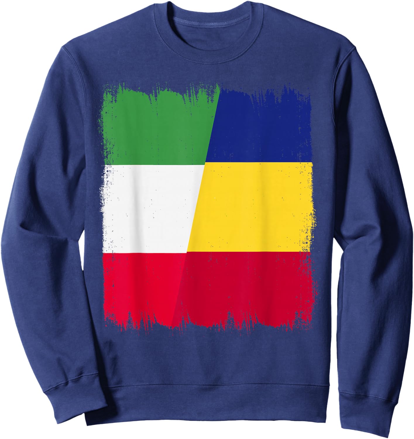 Italy Romania Half Flag Italian Romanian Heritage Sweatshirt - Sweatshirt | Navy