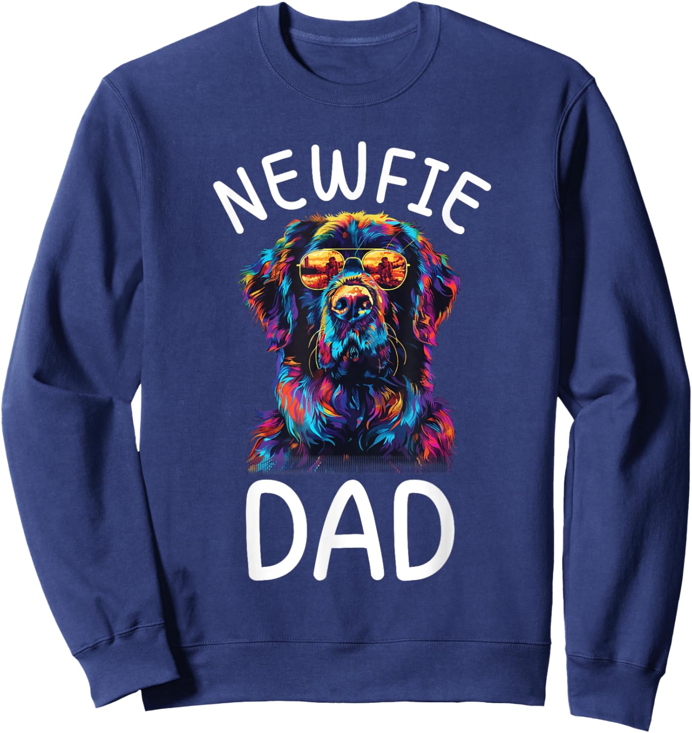 Newfoundland Dad Pop Art Design Newfoundland Dog Lovers Sweatshirt - Sweatshirt | Navy