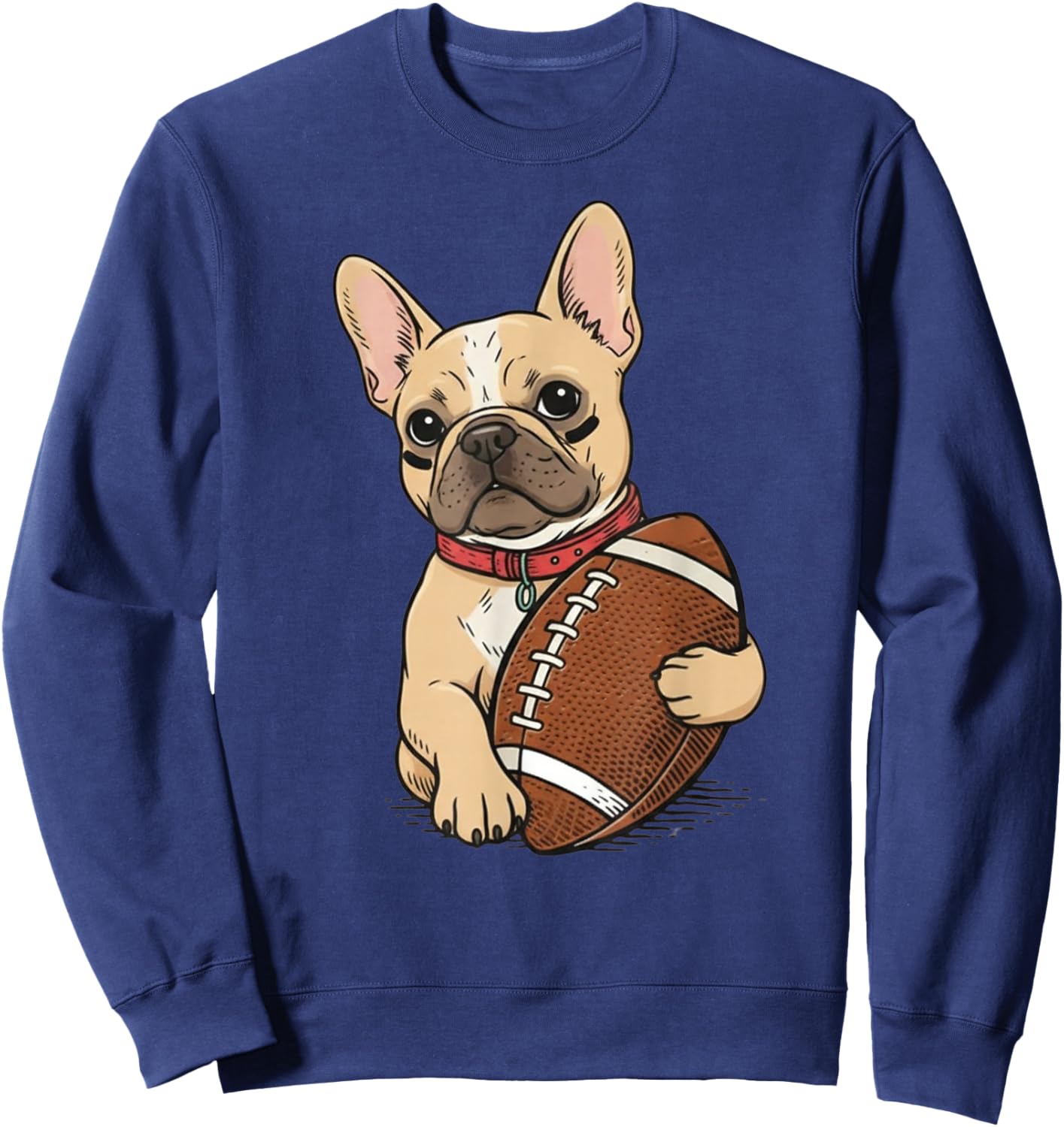Funny French Bulldog Football Dog Lovers Gift Sweatshirt - Sweatshirt | Navy