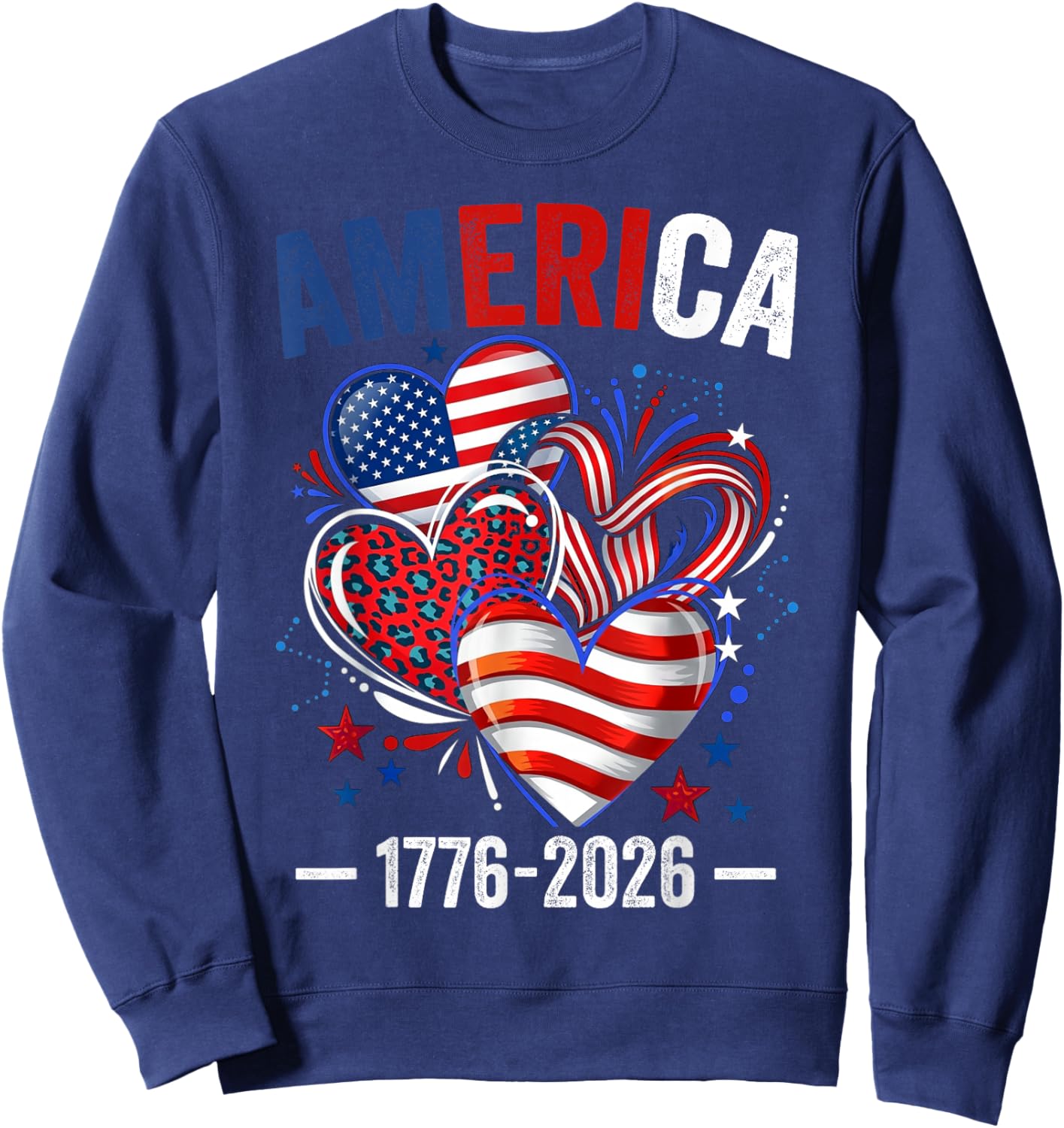 250 Years Birthday America USA 250th Anniversary 4th of July Sweatshirt - Sweatshirt | Navy